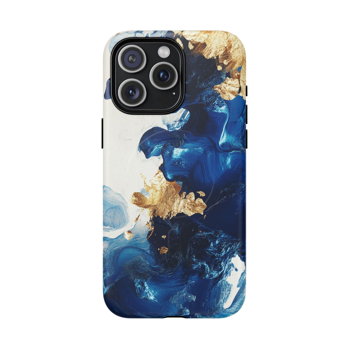 Stylish Tough Magnetic Phone Case – Durable & Chic Golden Blue Design for Smartphone Protection