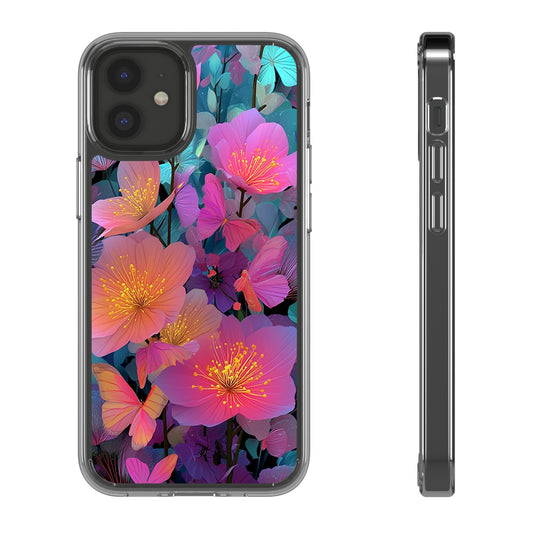 Vibrant Floral Clear iPhone Case