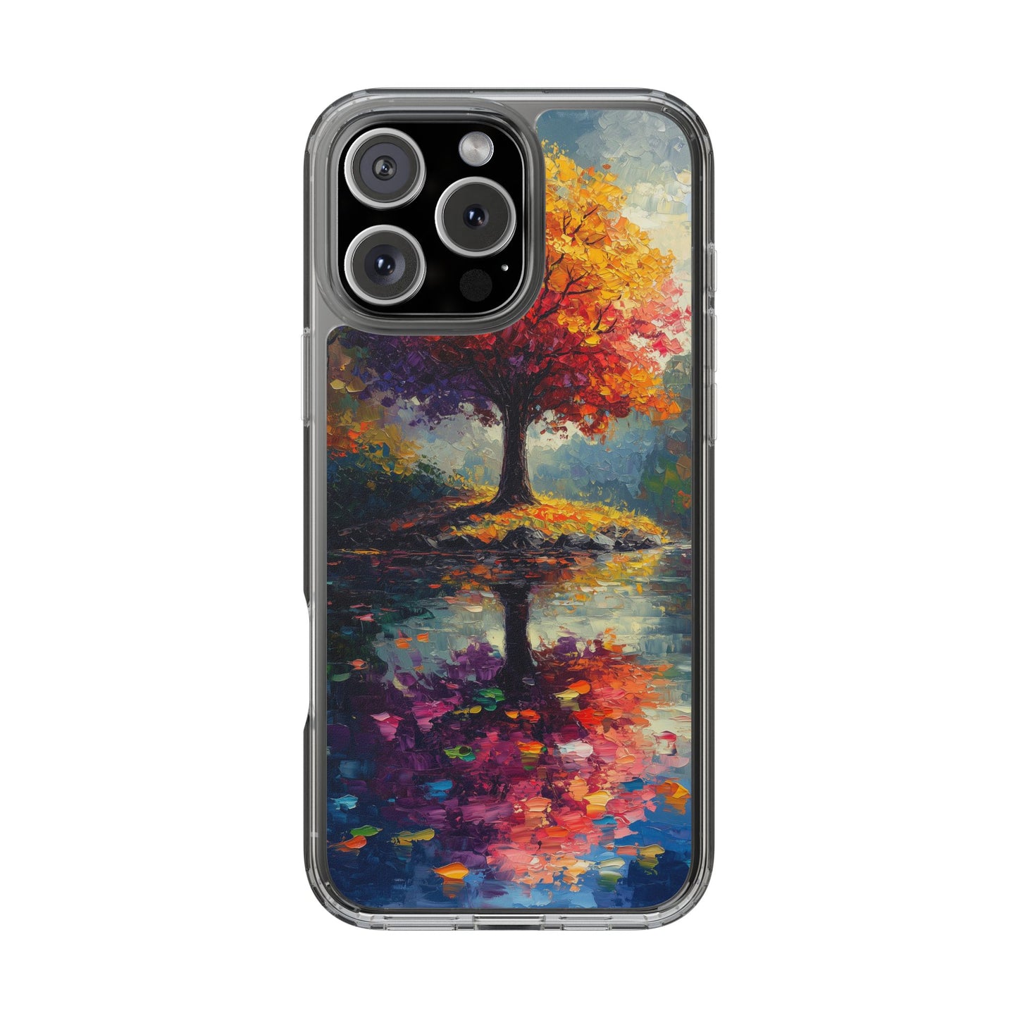 Autumn Landscape Phone Case - Clear Case with Vibrant Tree Design