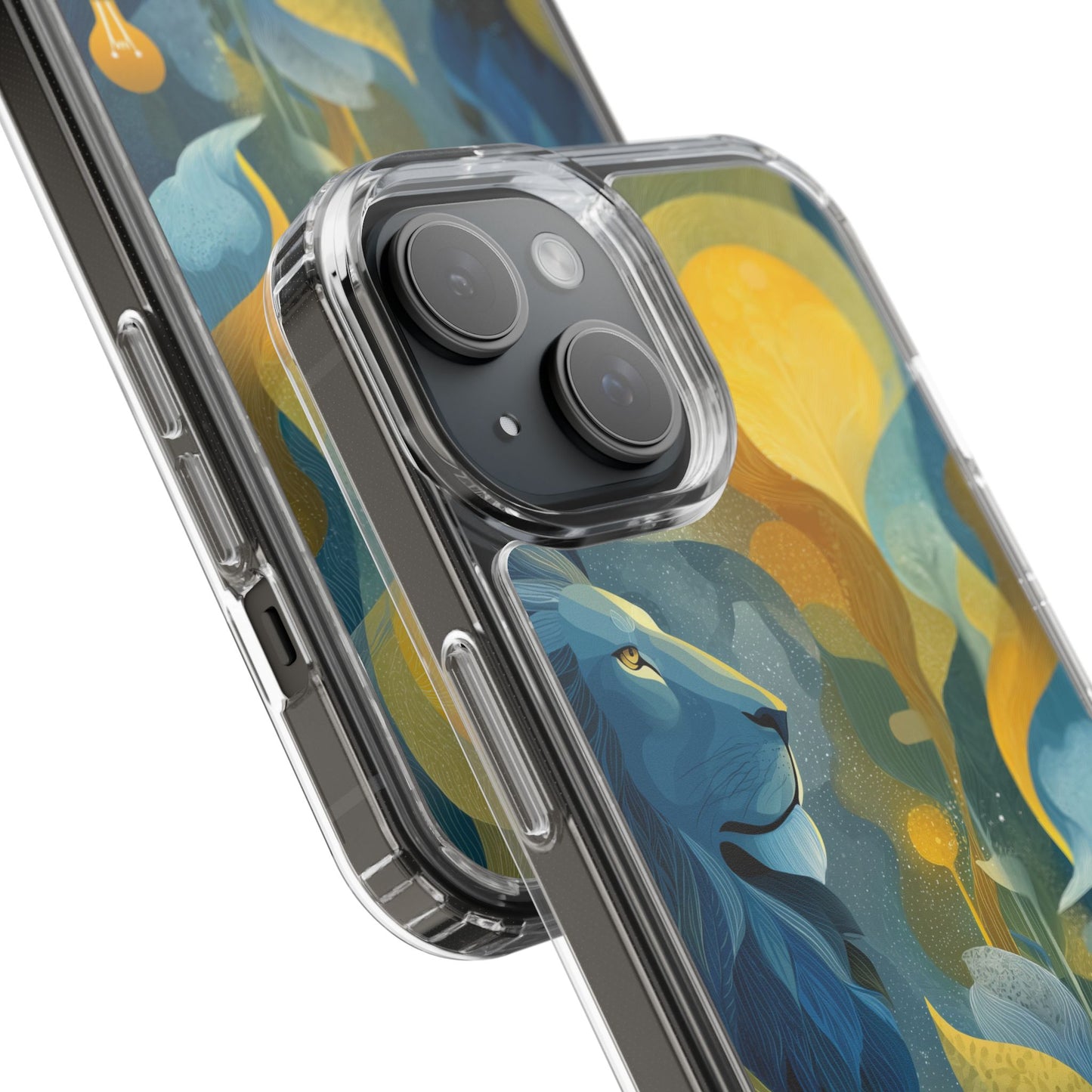 Artistic Lion Design Clear Phone Case | Nature-Inspired Protection for Animal Lovers