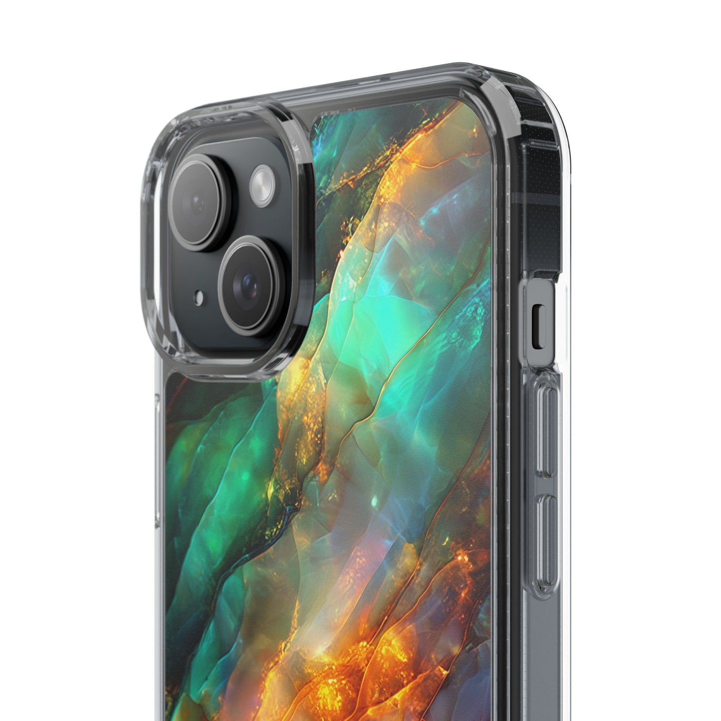 Radiant Gemstone Marble Inspired Clear iPhone Case