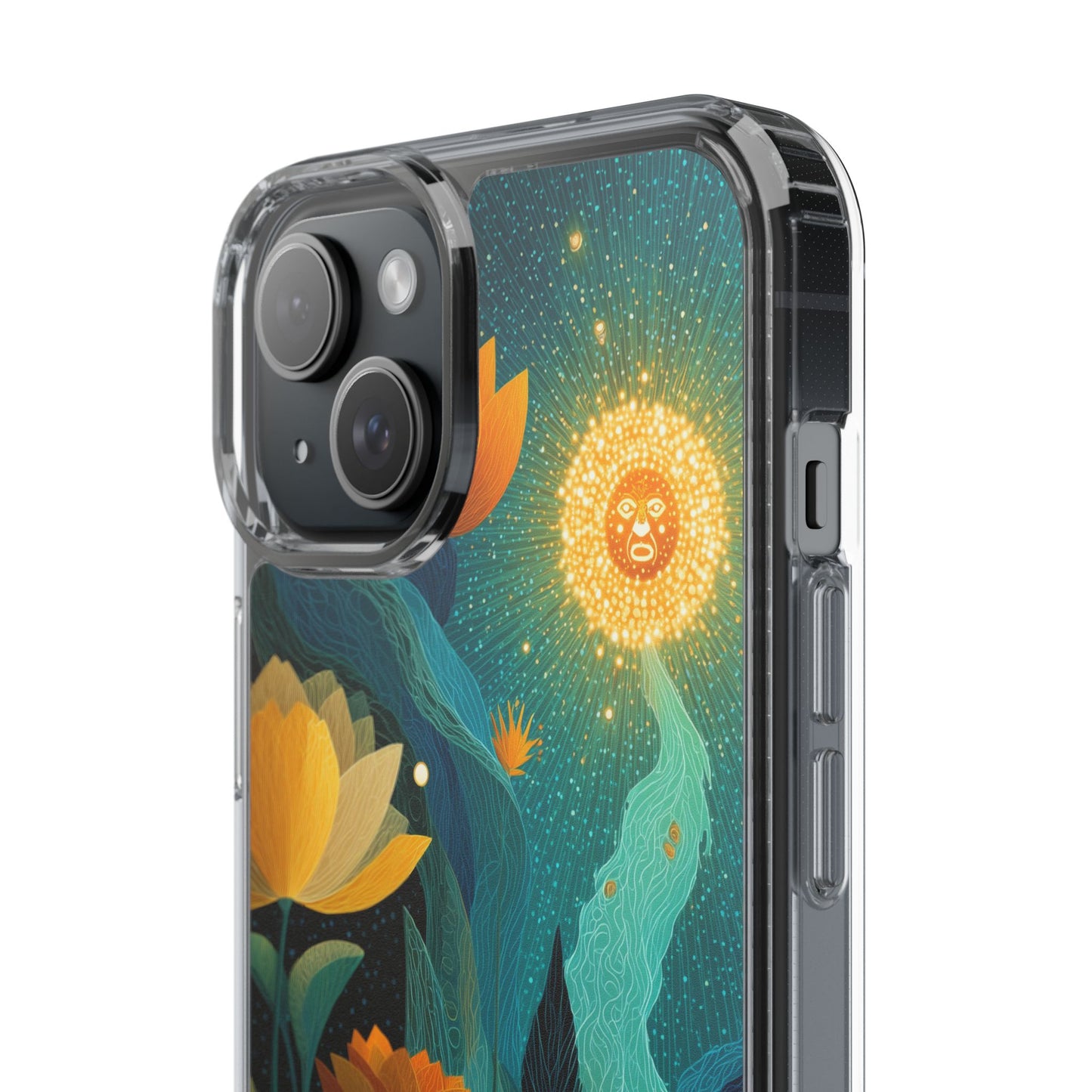 Deep Radiant Nature - Clear iPhone Case with Floral Design