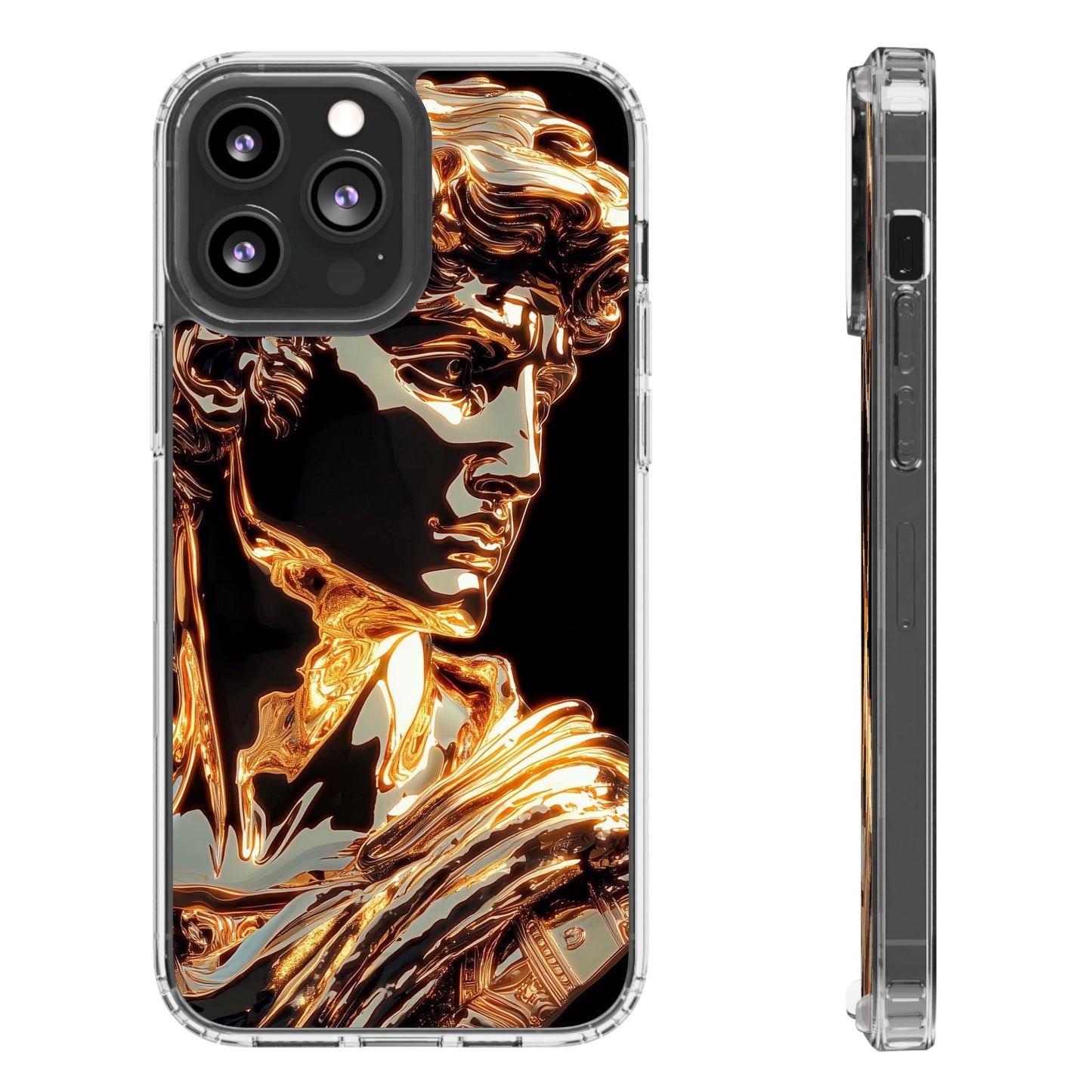 Gold David Sculpture Phone Case – Renaissance Inspired Luxury Art Design