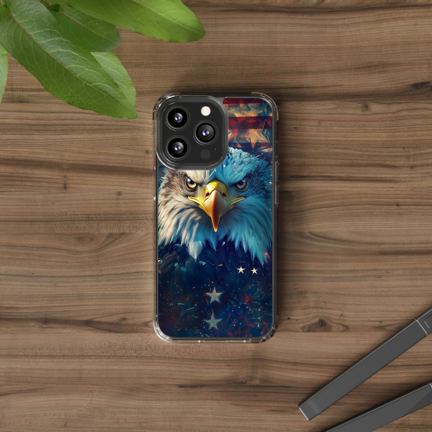 USA Eagle Design Clear Phone Case - Patriotic and Stylish