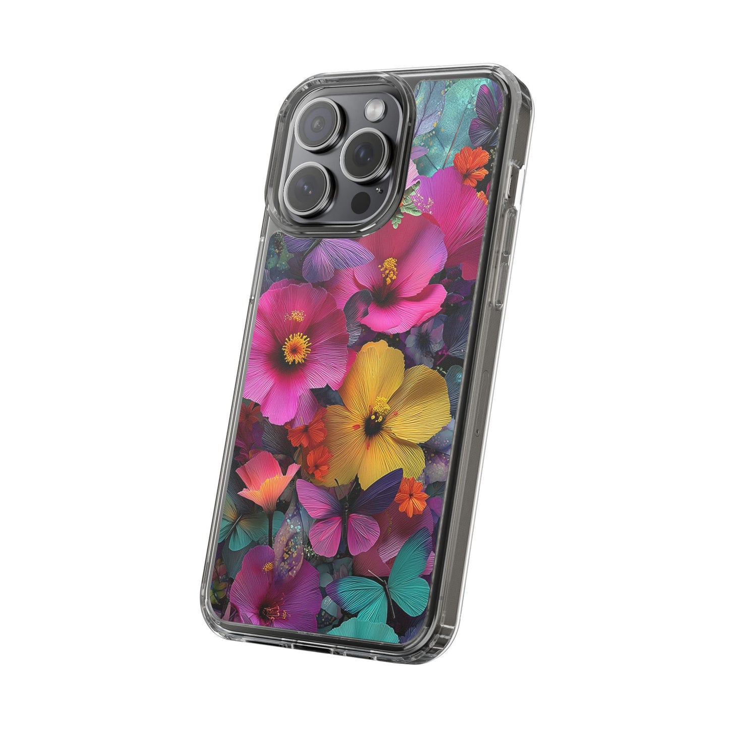 Vibrant Floral Butterfly iPhone Case – Slim Aesthetic Boho Nature Design