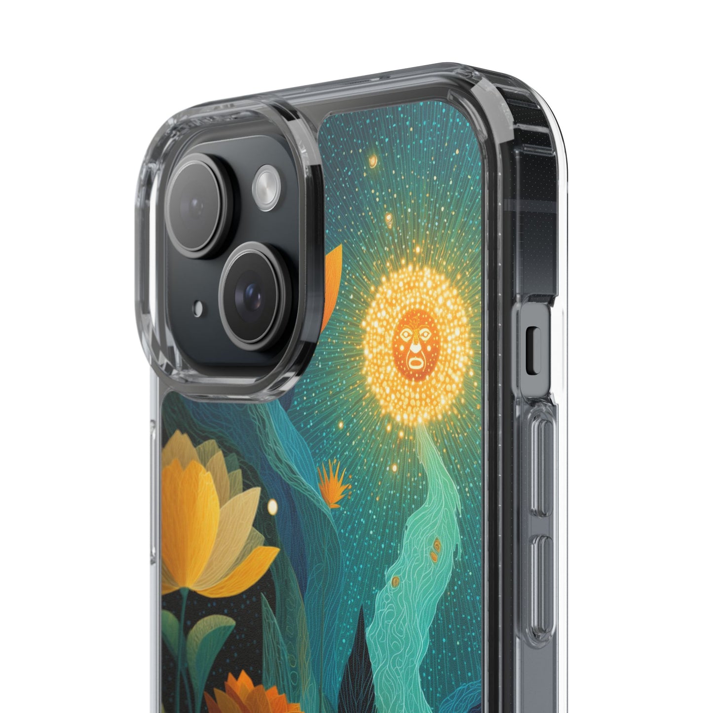 Deep Radiant Nature - Clear iPhone Case with Floral Design