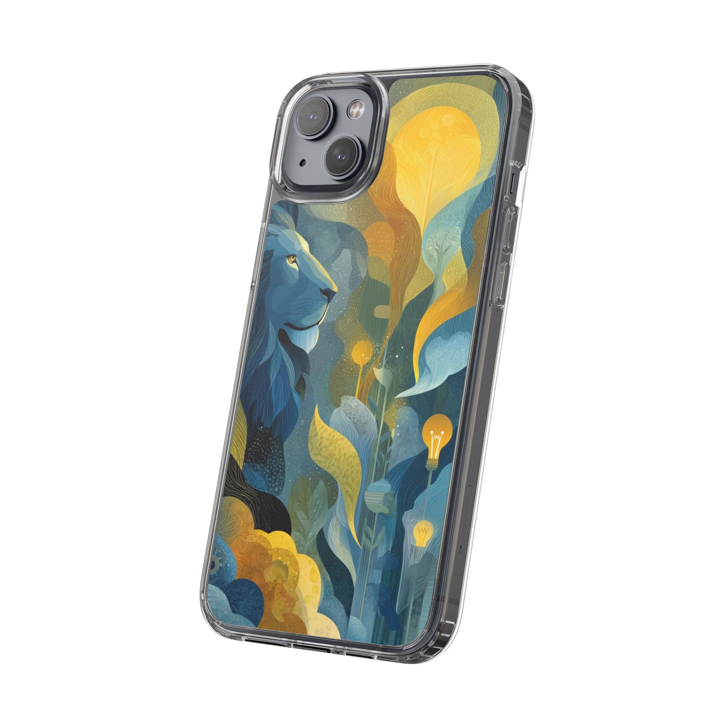 Artistic Lion Design Clear Phone Case | Nature-Inspired Protection for Animal Lovers