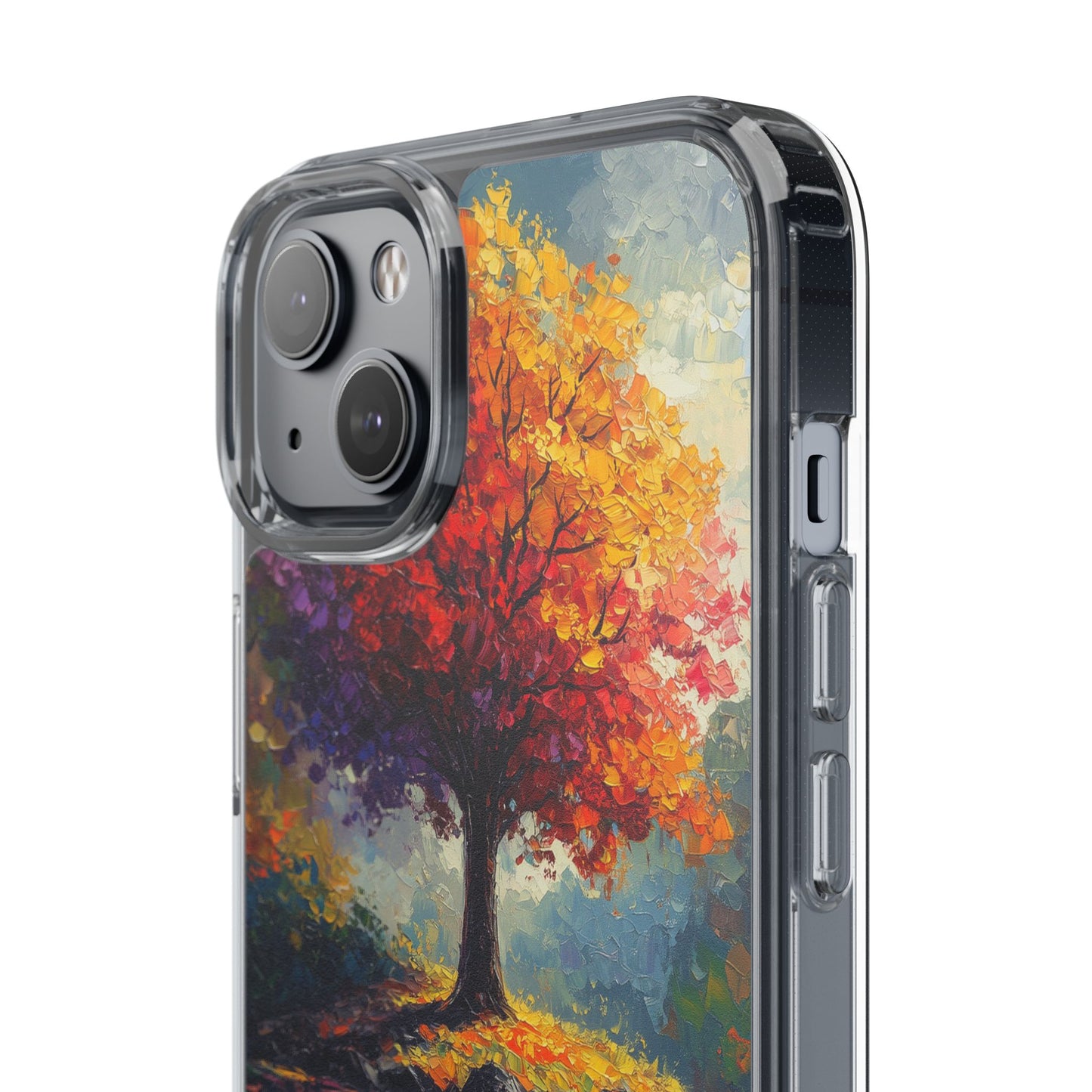 Autumn Landscape Phone Case - Clear Case with Vibrant Tree Design