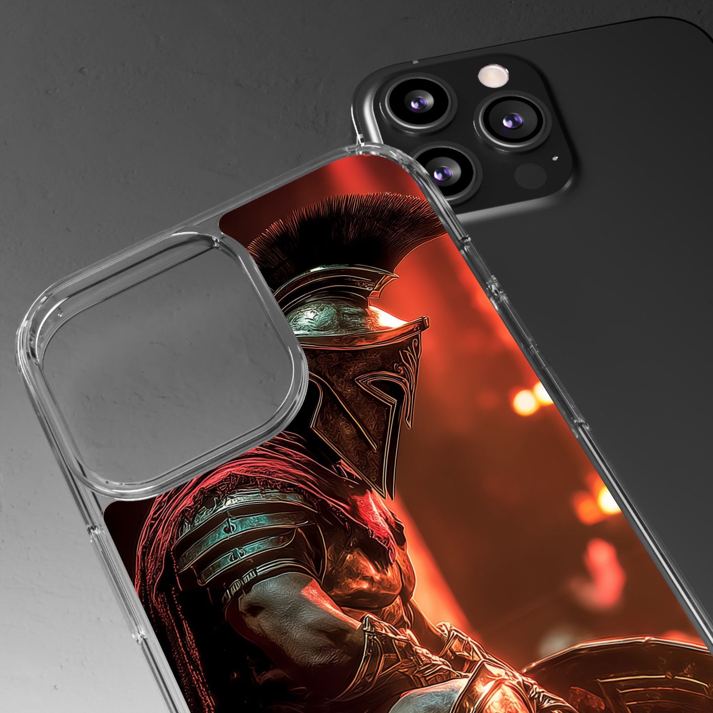 Leonidas Edition Spartan Warrior iPhone Case – Rugged Clear Protection with Bold Battle Inspired Design