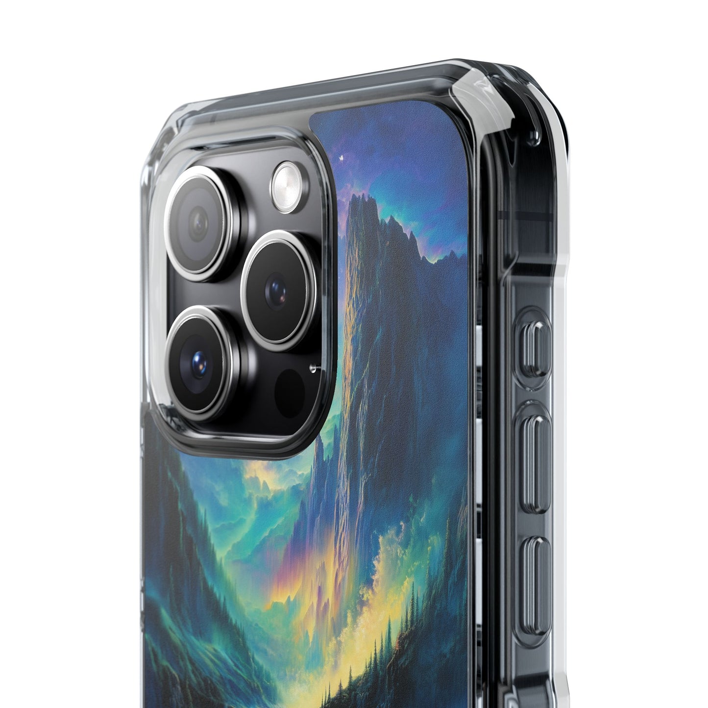 Cascading Aurora Waterfall Magnetic Clear Impact iPhone Case