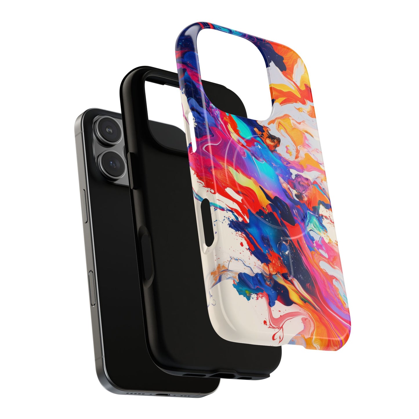 Vibrant Tough Magnetic Case - Color Splash Design for iPhone