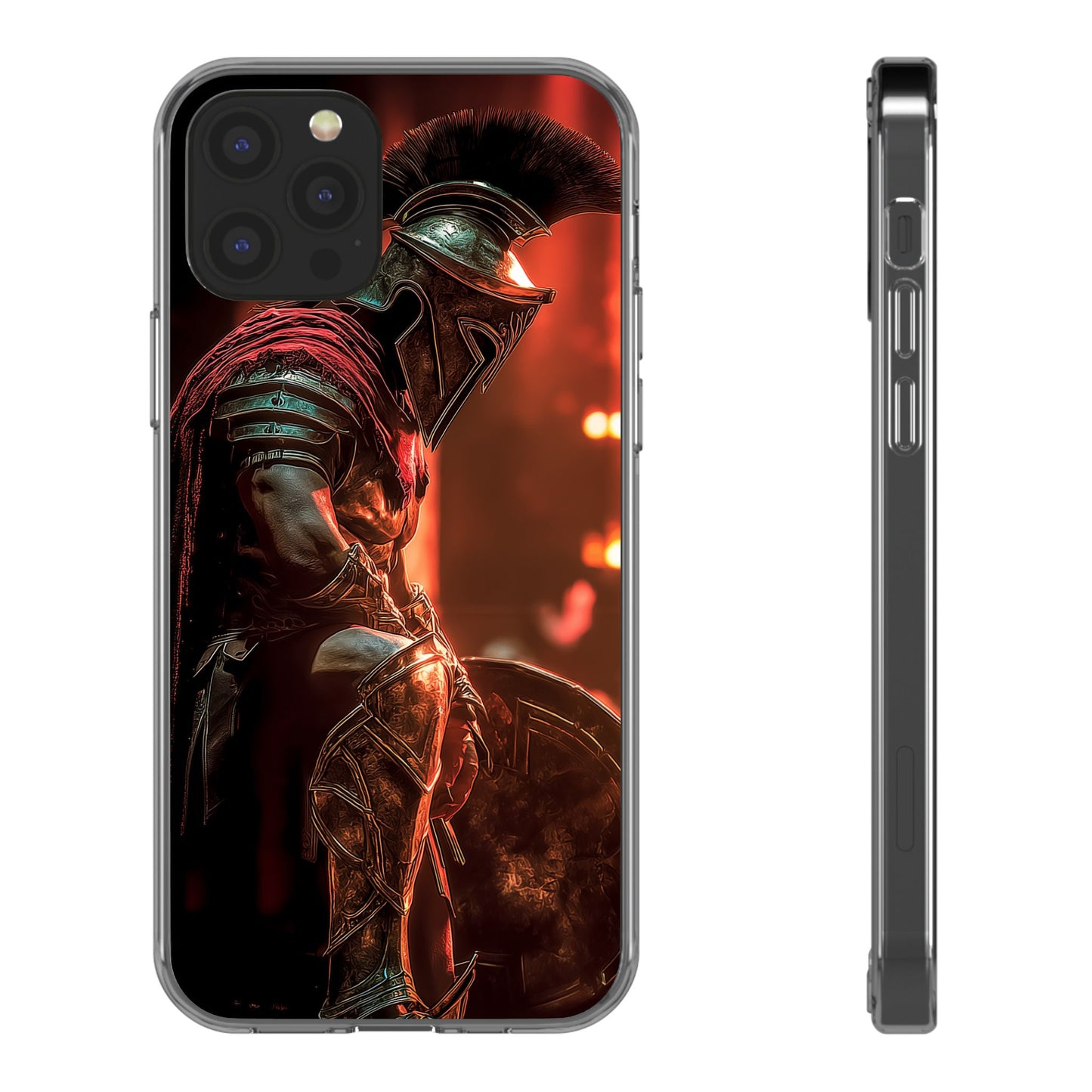 Leonidas Edition Spartan Warrior iPhone Case – Rugged Clear Protection with Bold Battle Inspired Design