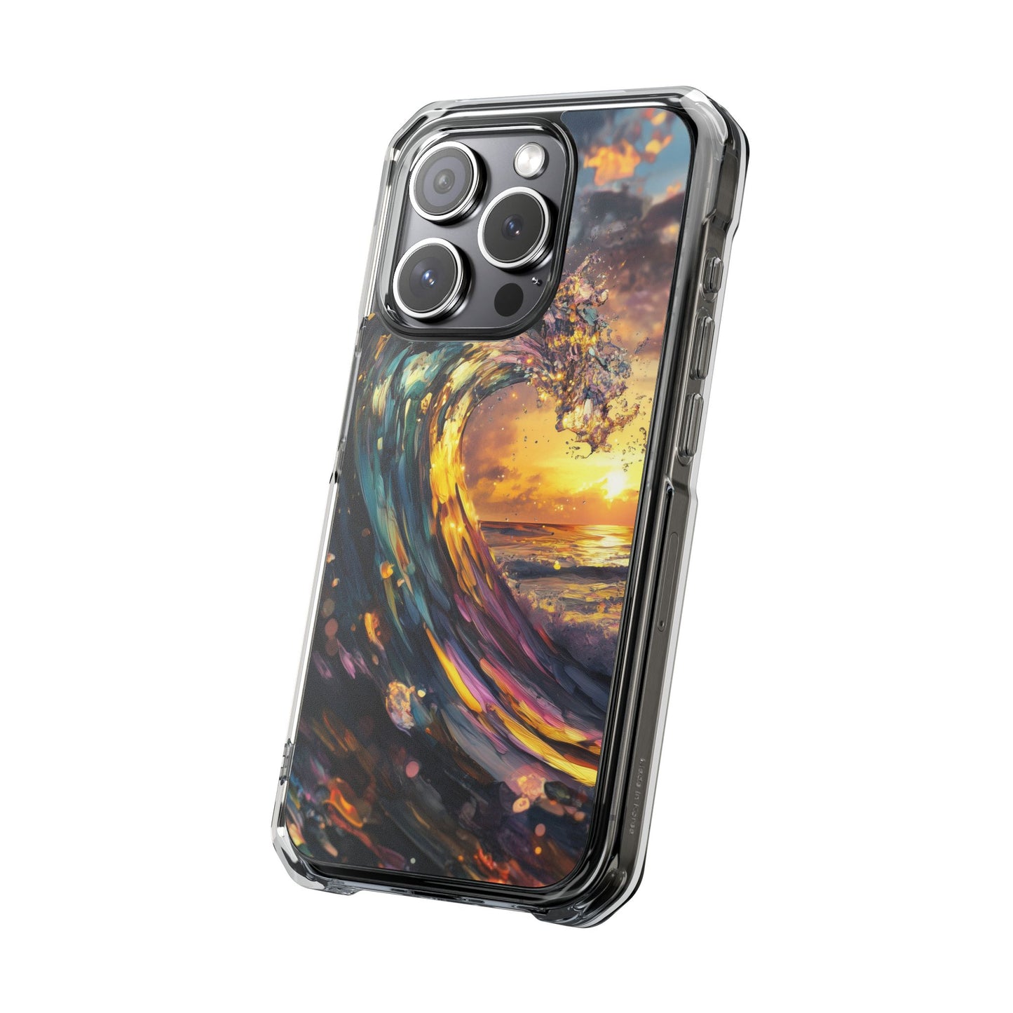 Iridescent Sunset Wave Magnetic Clear iPhone Case