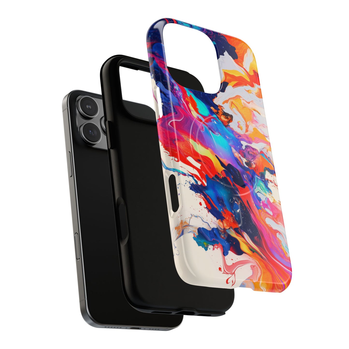 Vibrant Tough Magnetic Case - Color Splash Design for iPhone