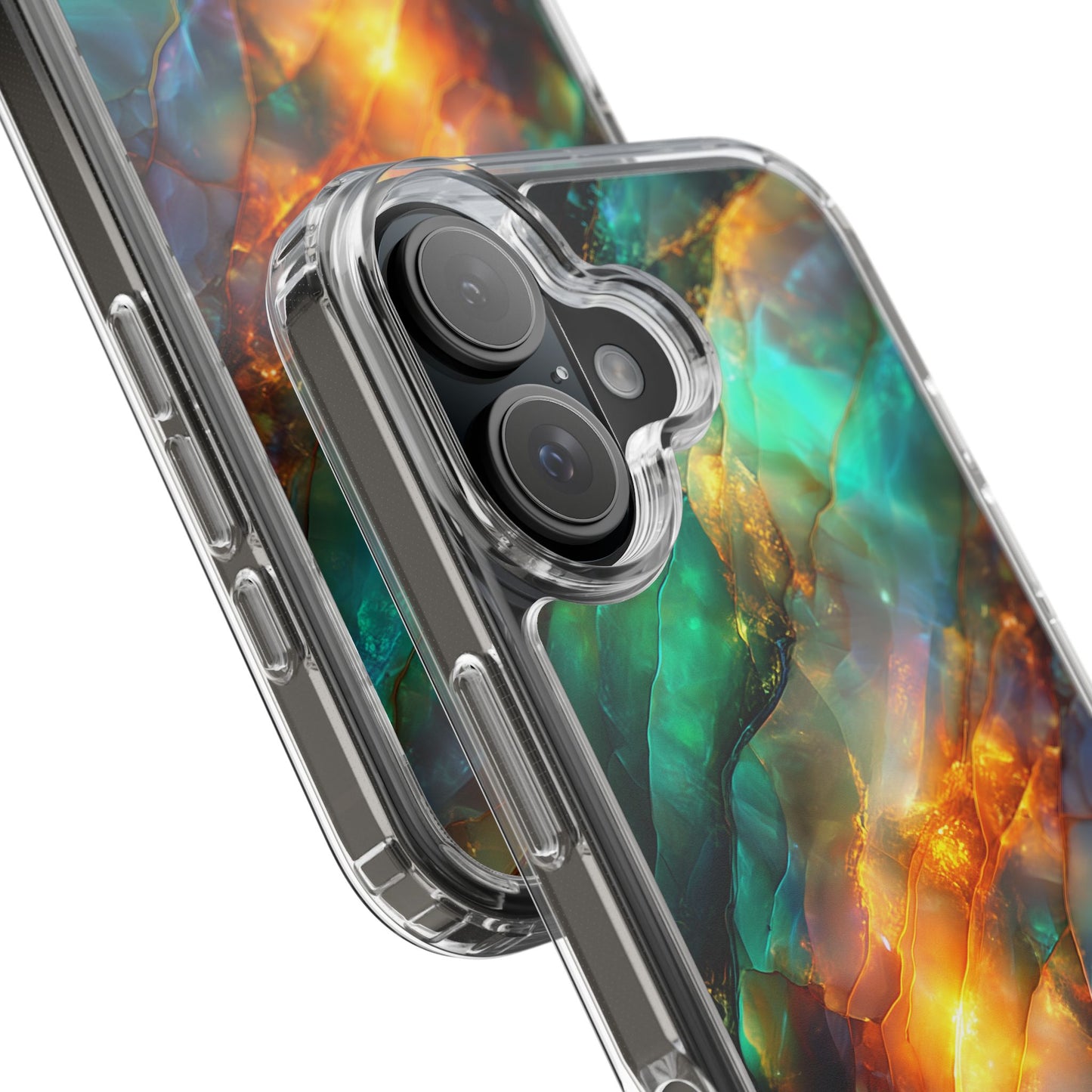 Radiant Gemstone Marble Inspired Clear iPhone Case