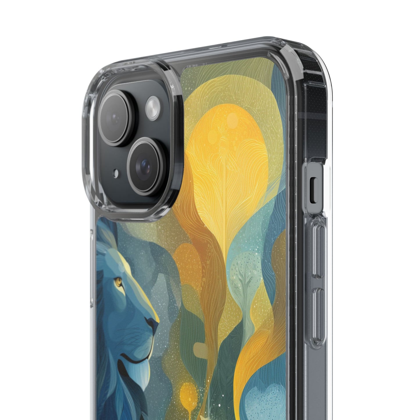 Artistic Lion Design Clear Phone Case | Nature-Inspired Protection for Animal Lovers