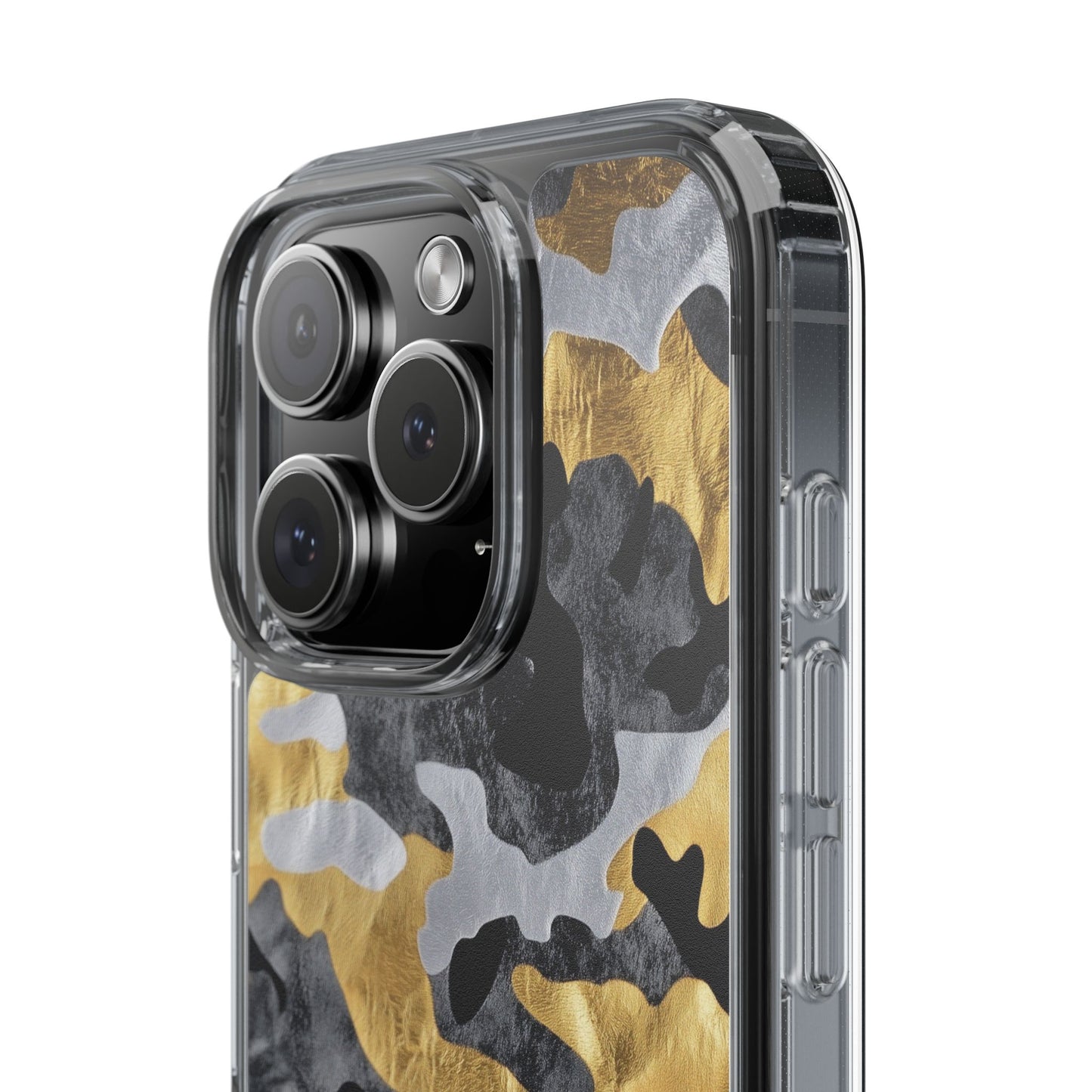 Metallic Gold Camo Clear Phone Case - Stylish Phone Cover