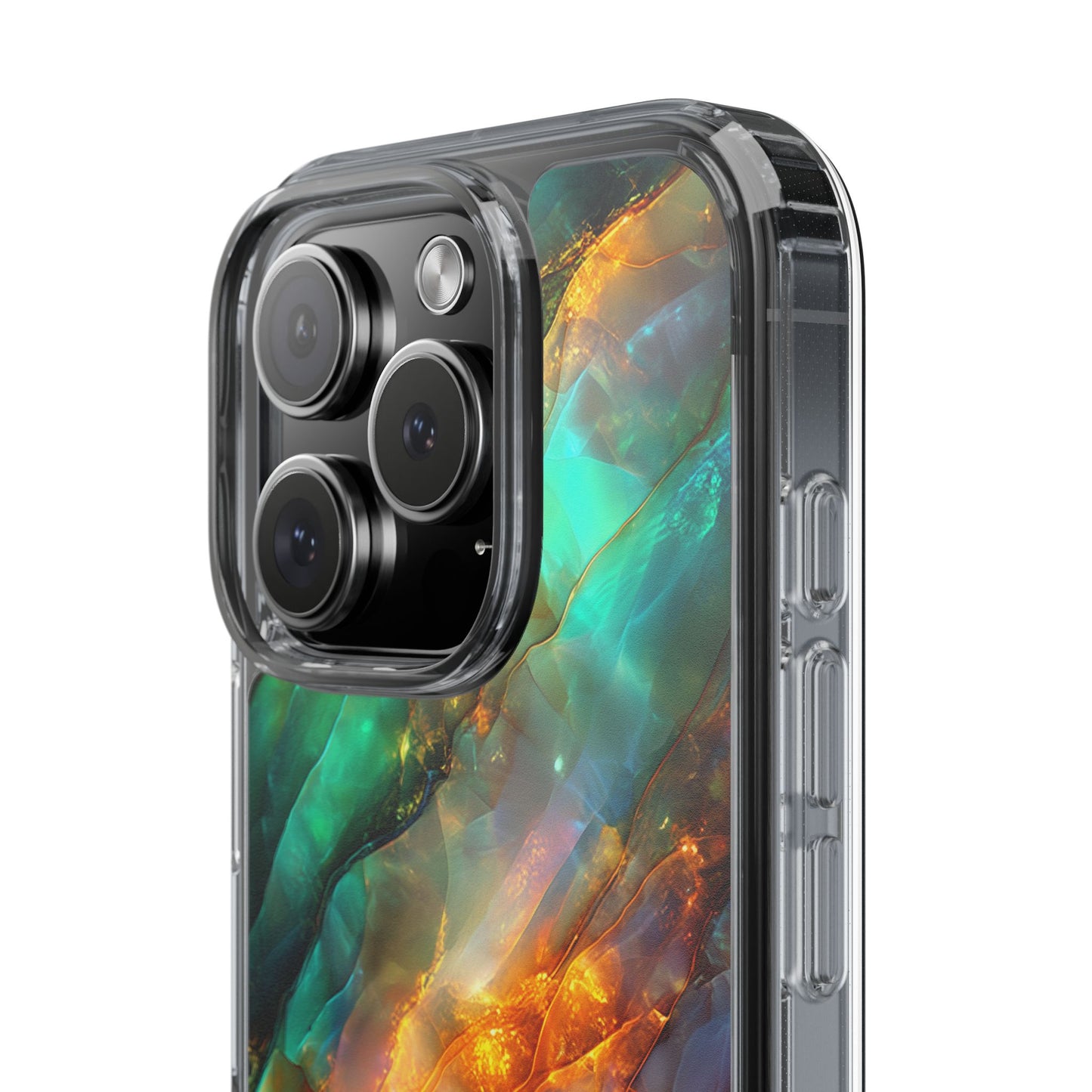 Radiant Gemstone Marble Inspired Clear iPhone Case