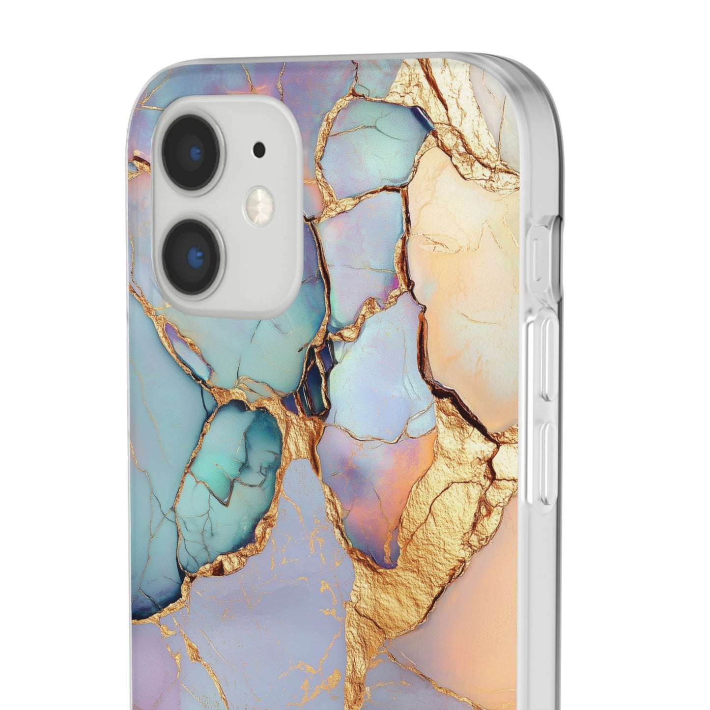Iridescent Gold Cracks Flexi iPhone Case