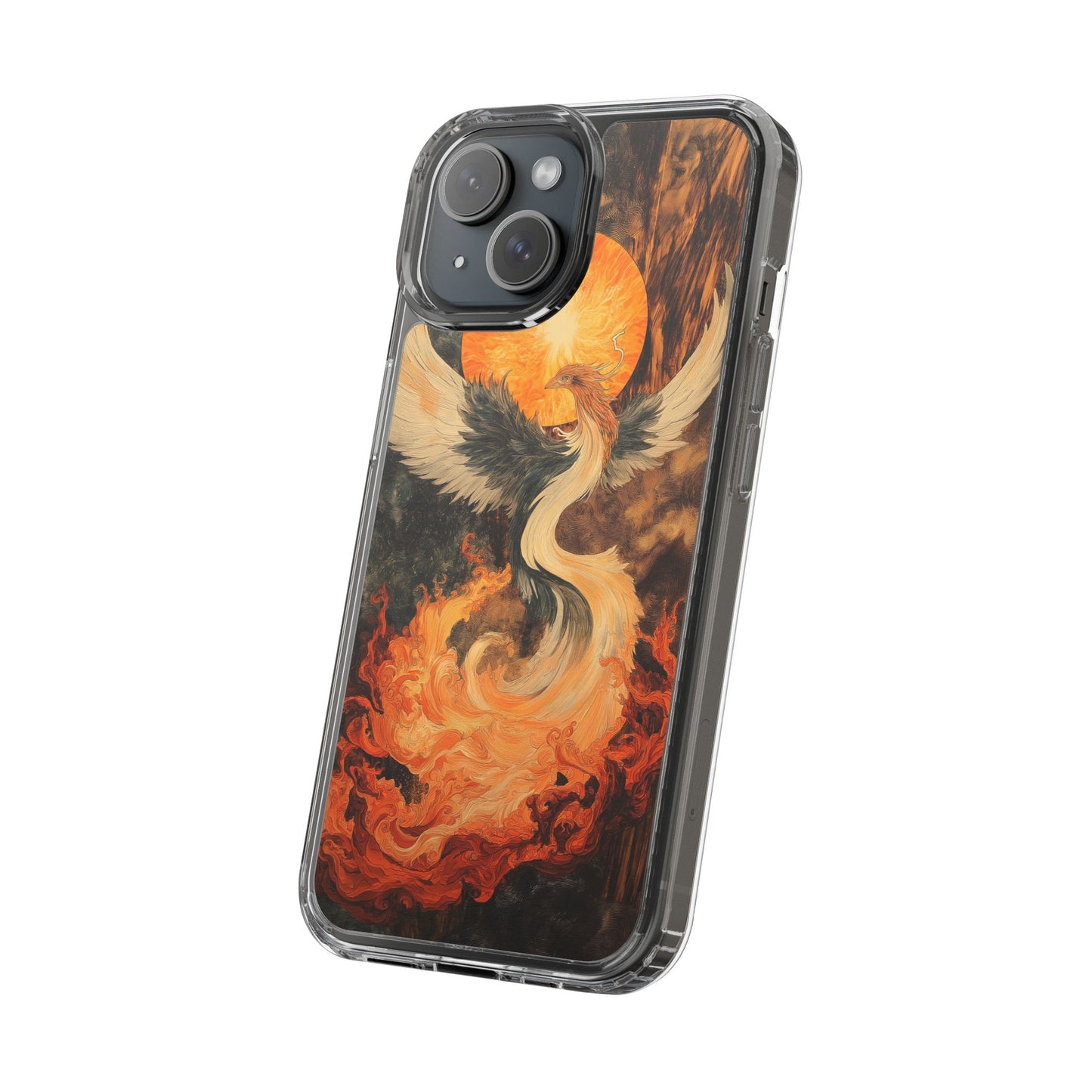 Phoenix Fire Clear iPhone Case - Artistic Protection for Creative Souls
