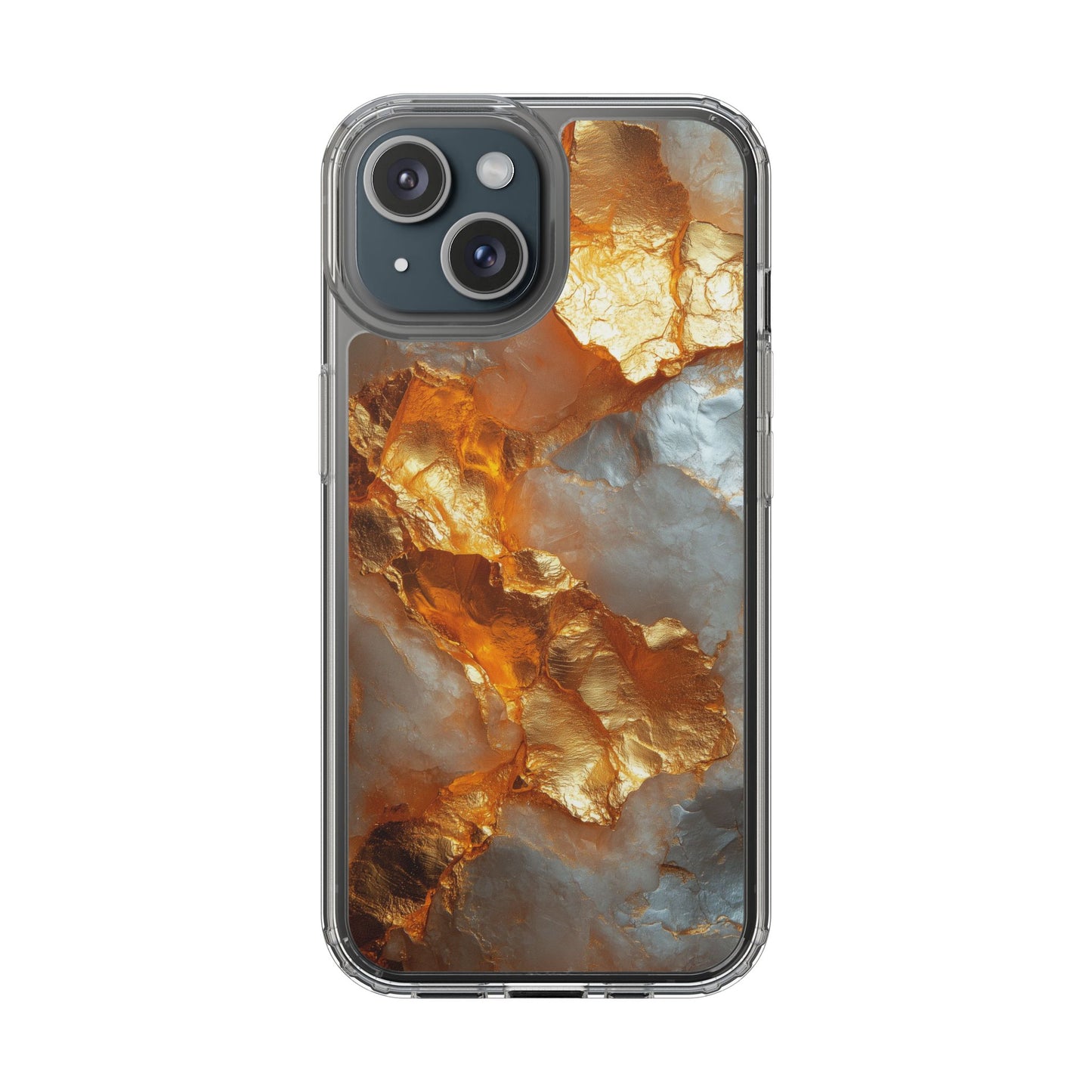 Crystal Clear iPhone Case with Luxe Gold Detail – Trendy Everyday Style
