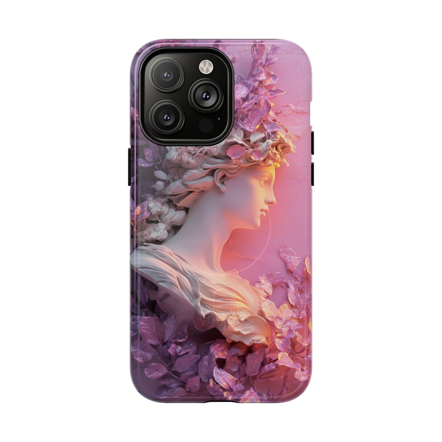Elegant Floral Tough Magnetic Case for iPhone - Aesthetic Protection