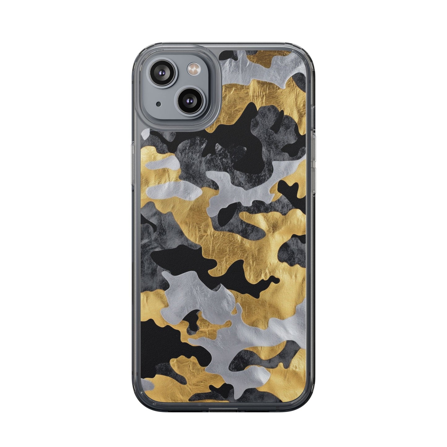 Metallic Gold Camo Clear Phone Case - Stylish Phone Cover