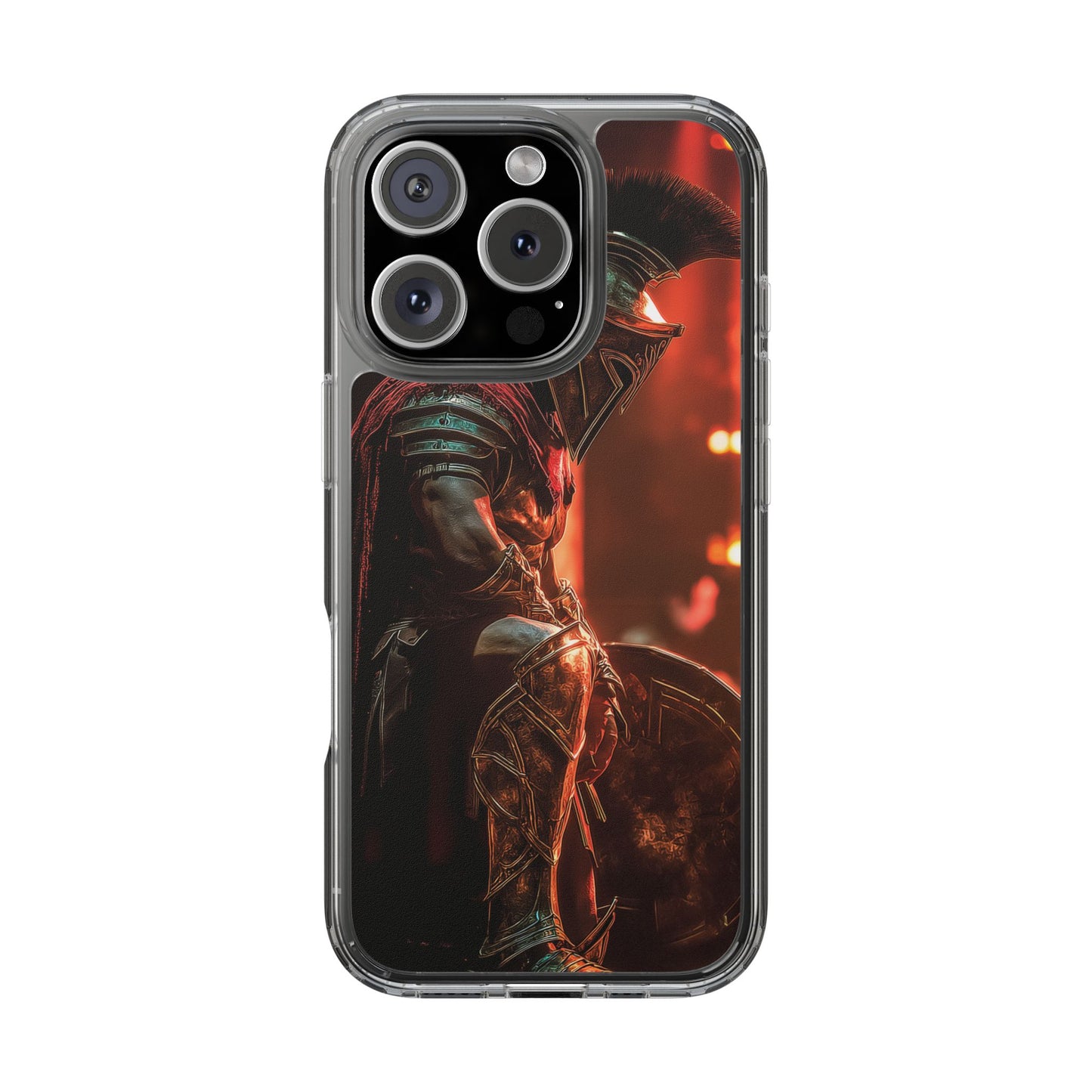 Leonidas Edition Spartan Warrior iPhone Case – Rugged Clear Protection with Bold Battle Inspired Design