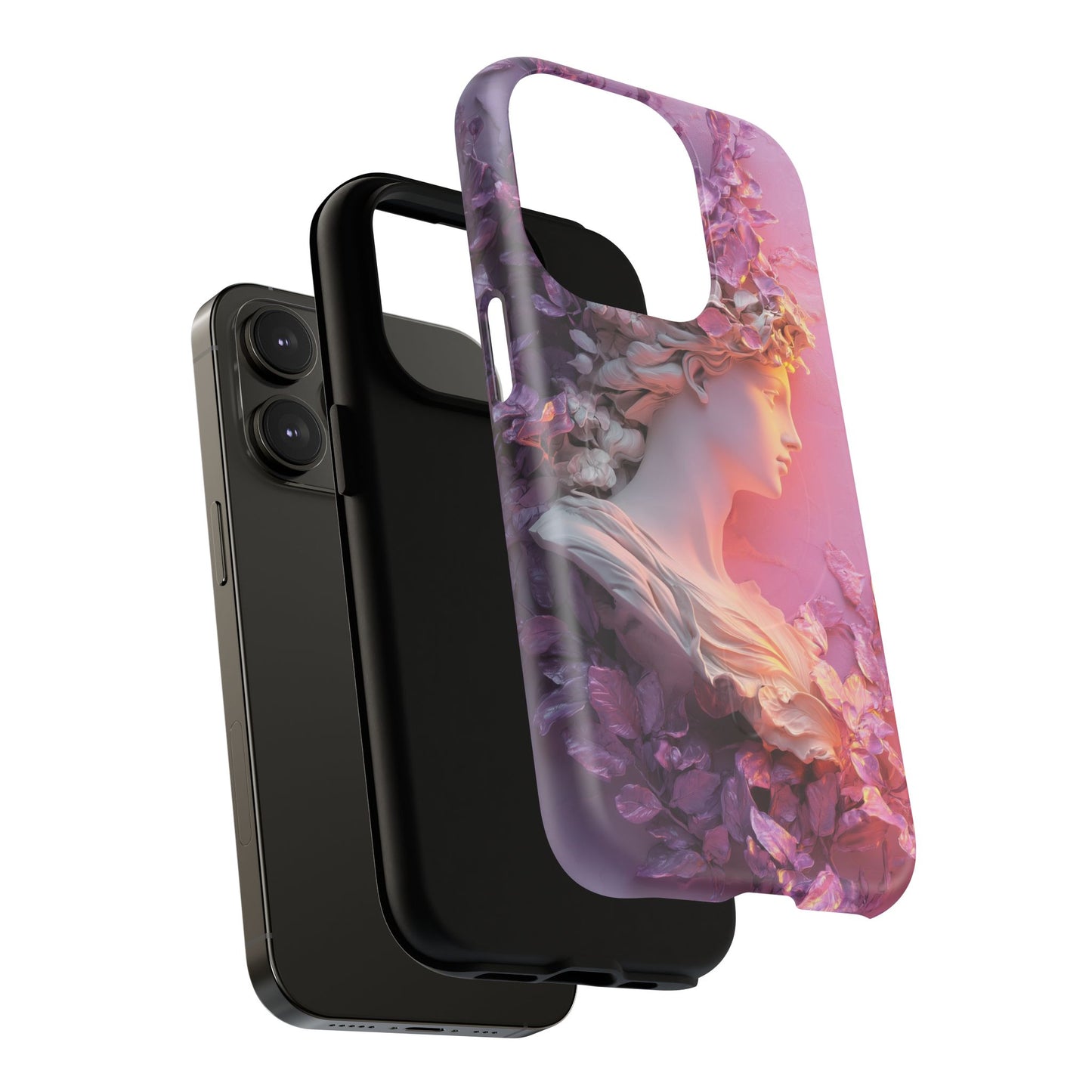 Elegant Floral Tough Magnetic Case for iPhone - Aesthetic Protection