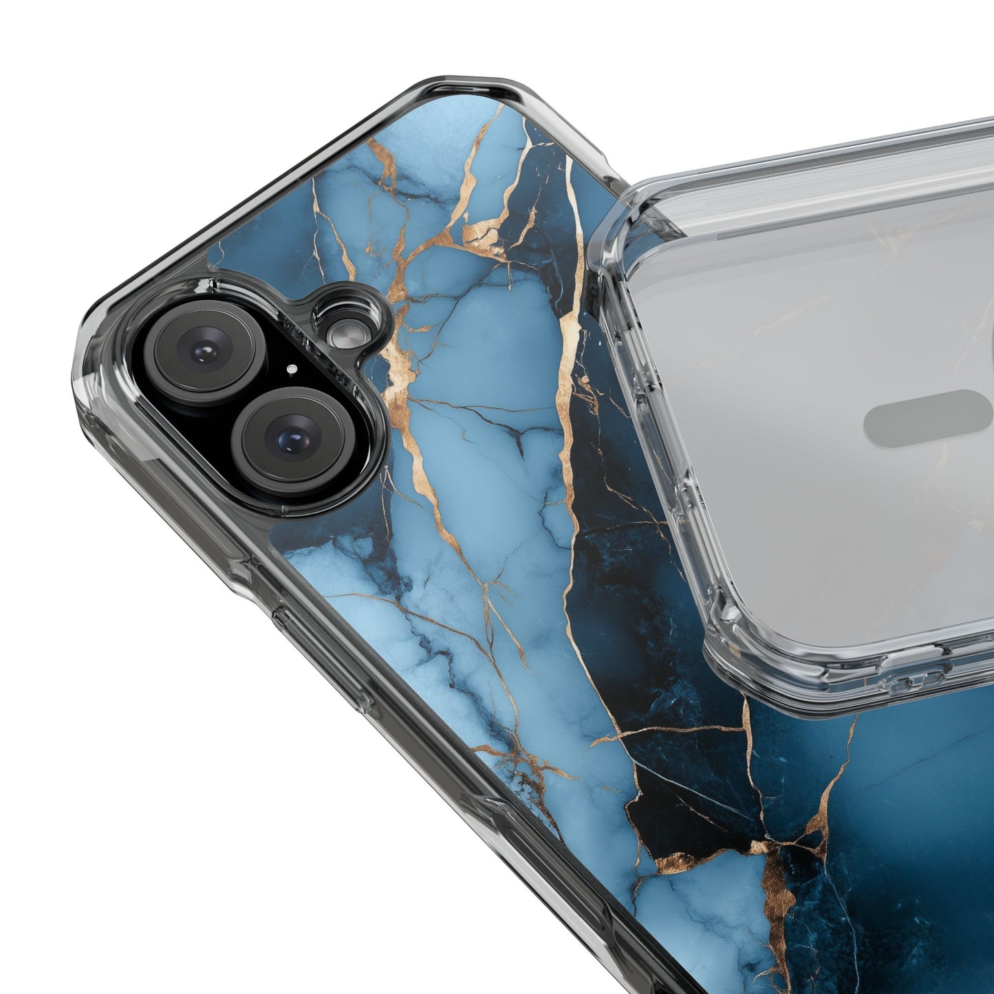 Gilded Blue Marble Clear Impact iPhone Case