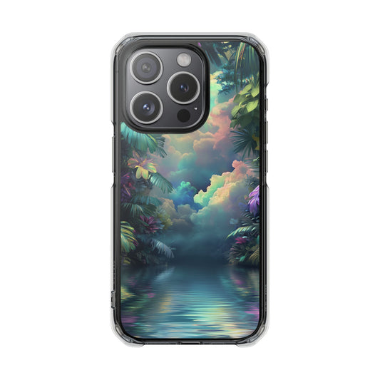 Tropical Jungle Magnetic Clear Impact iPhone Case