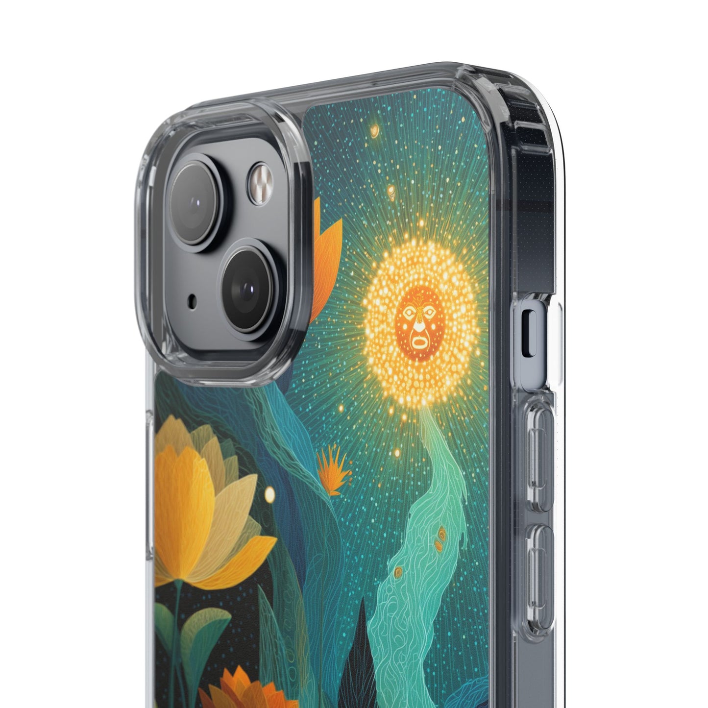 Deep Radiant Nature - Clear iPhone Case with Floral Design