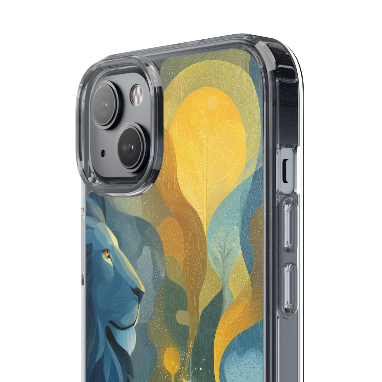 Artistic Lion Design Clear Phone Case | Nature-Inspired Protection for Animal Lovers