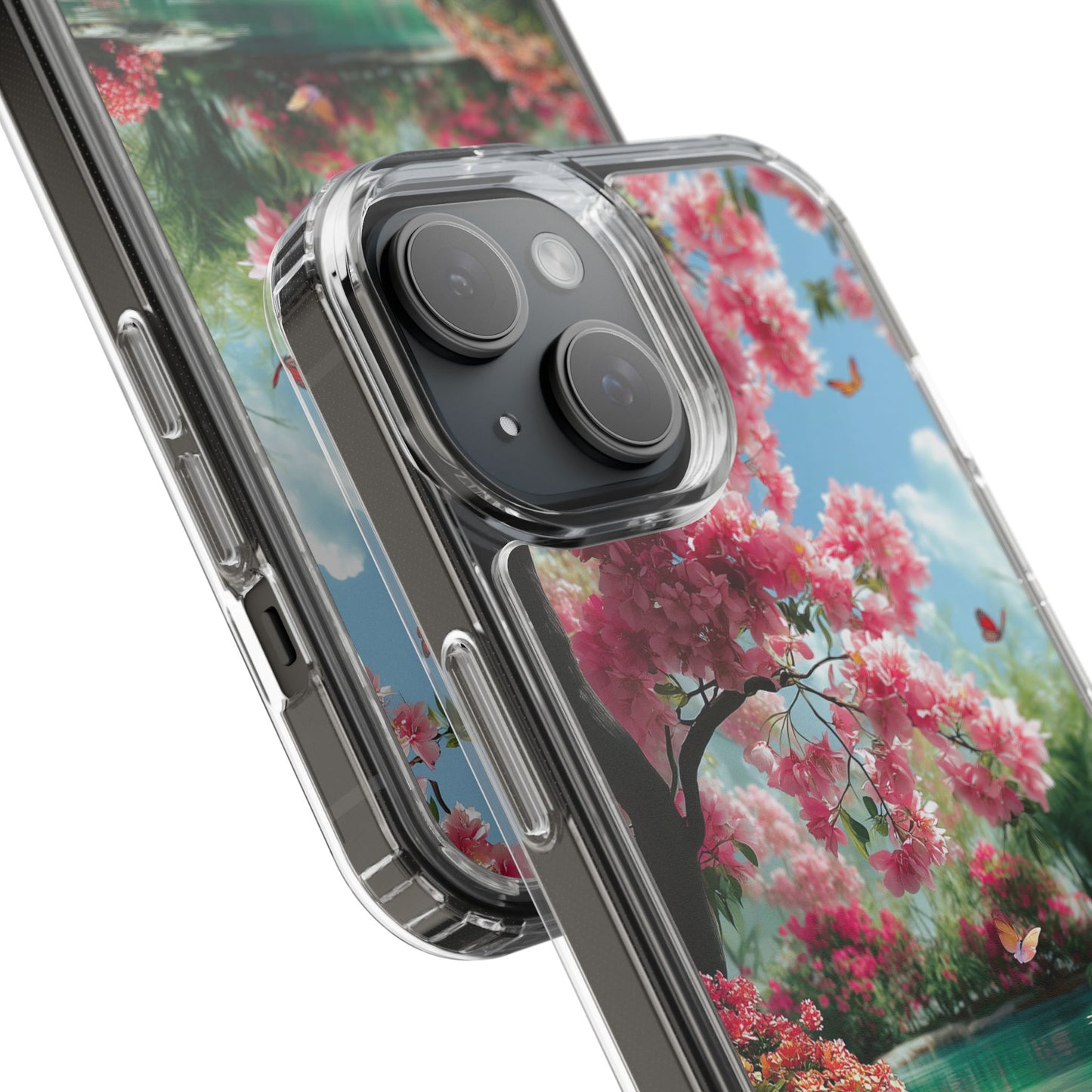 Enchanted Blossom Tree Clear iPhone Case – Boho Floral Nature Design
