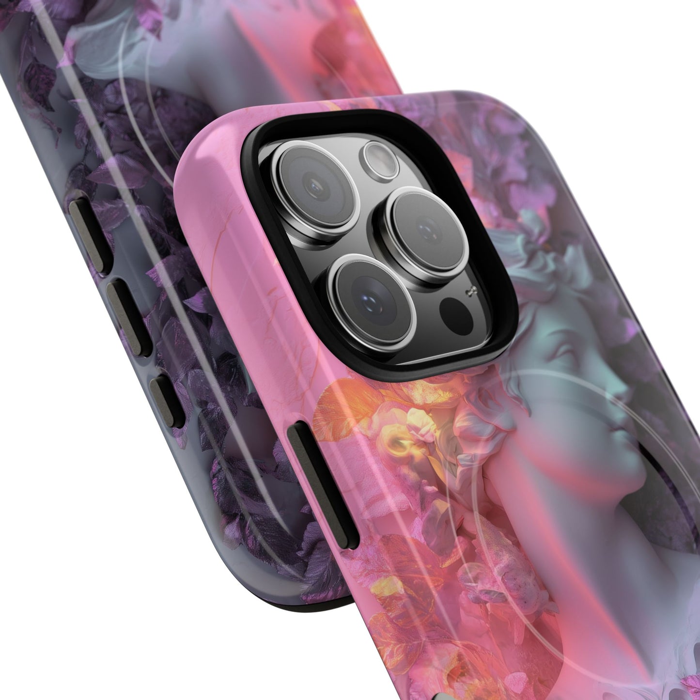 Artistic Tough Magnetic iPhone Case - Floral Goddess Design