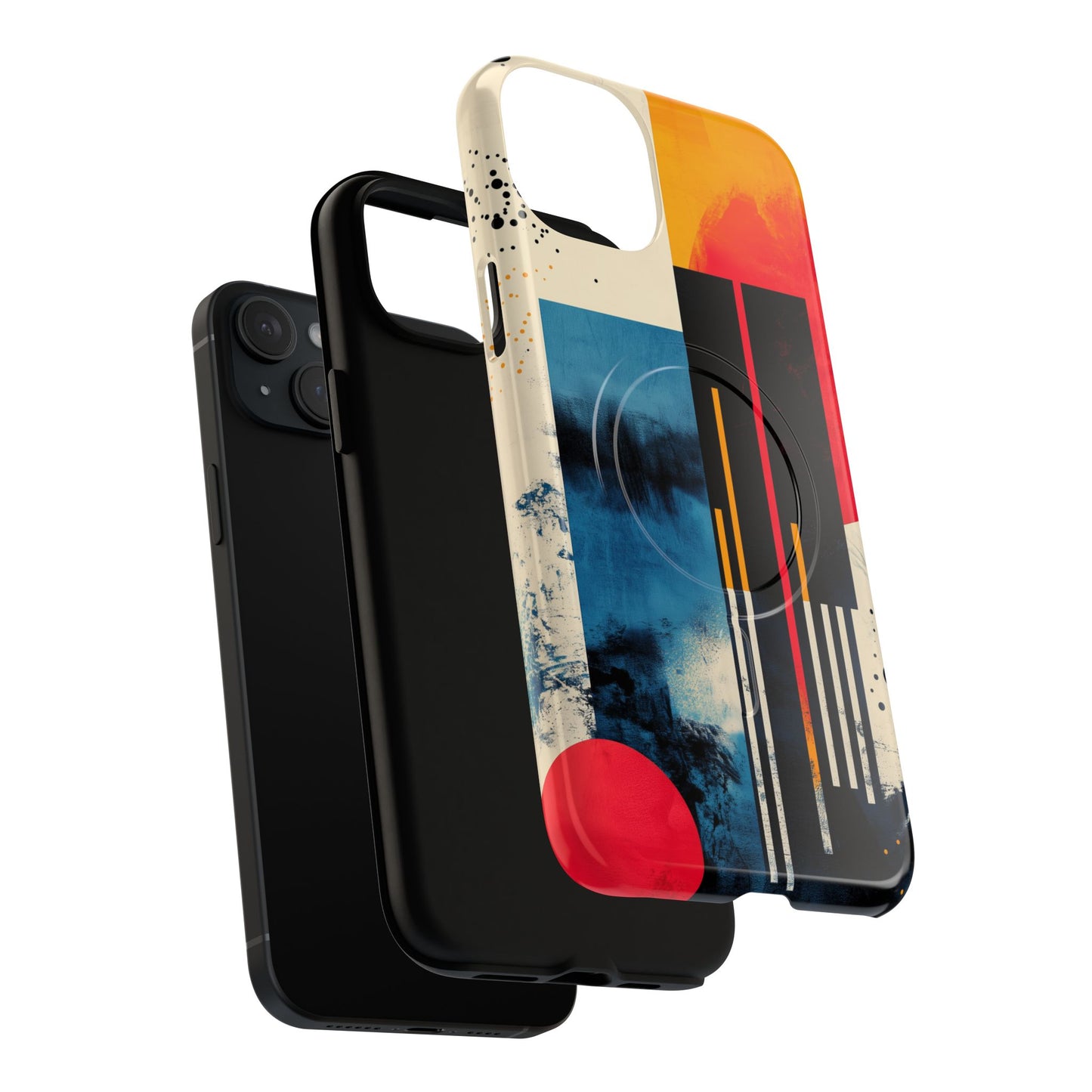 Abstract Tough Magnetic Phone Case - Colorful Geometric Design