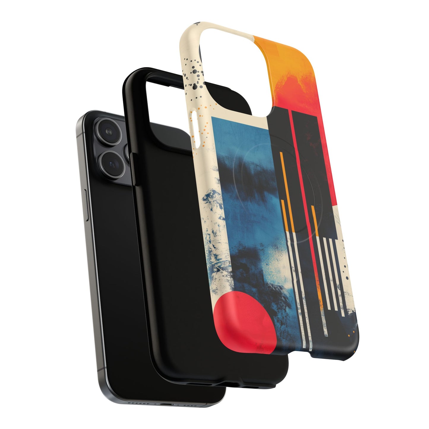 Abstract Tough Magnetic Phone Case - Colorful Geometric Design