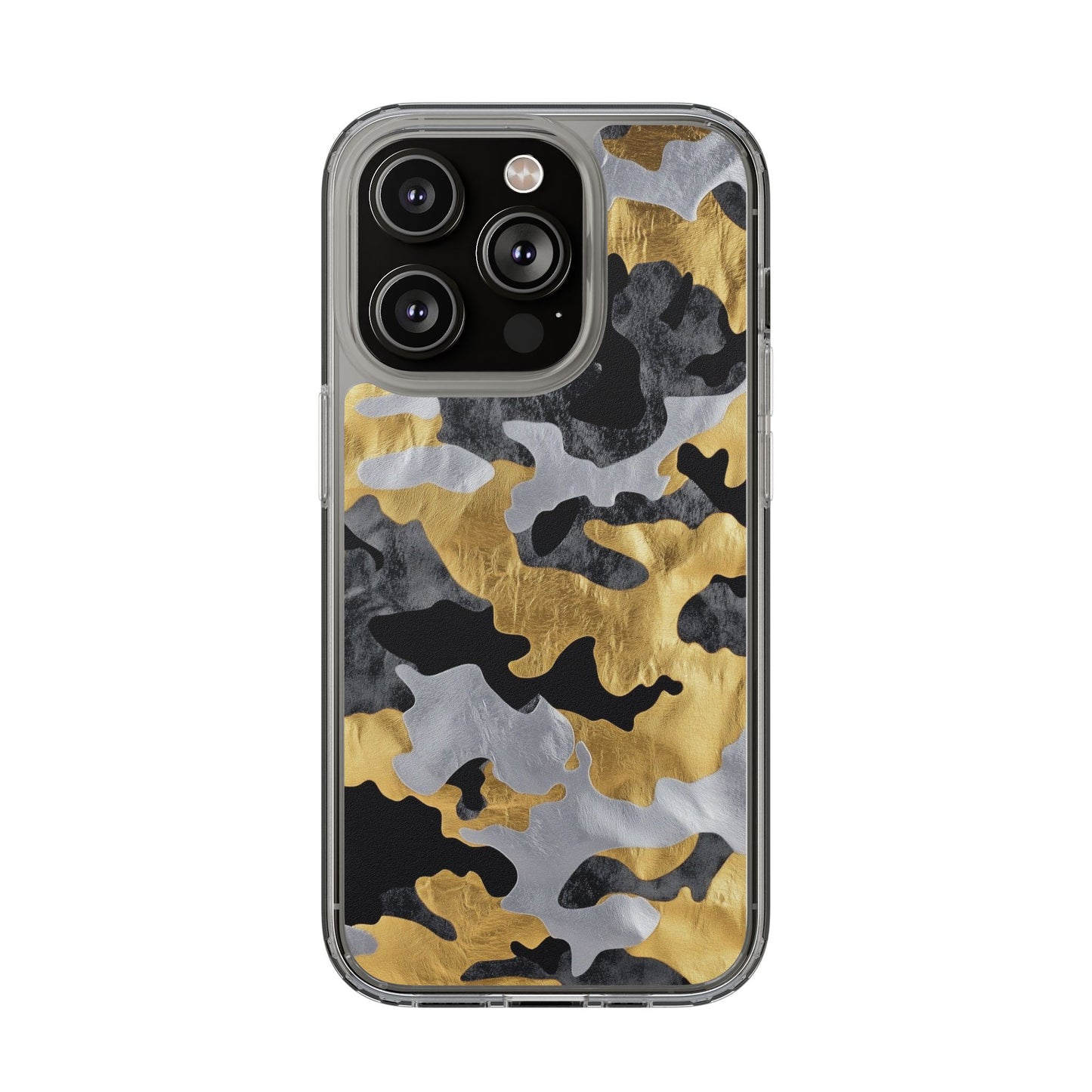 Metallic Gold Camo Clear Phone Case - Stylish Phone Cover