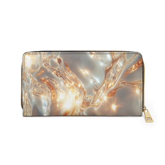 Lustrous Golden Waves Cell Phone Clutch Wallet