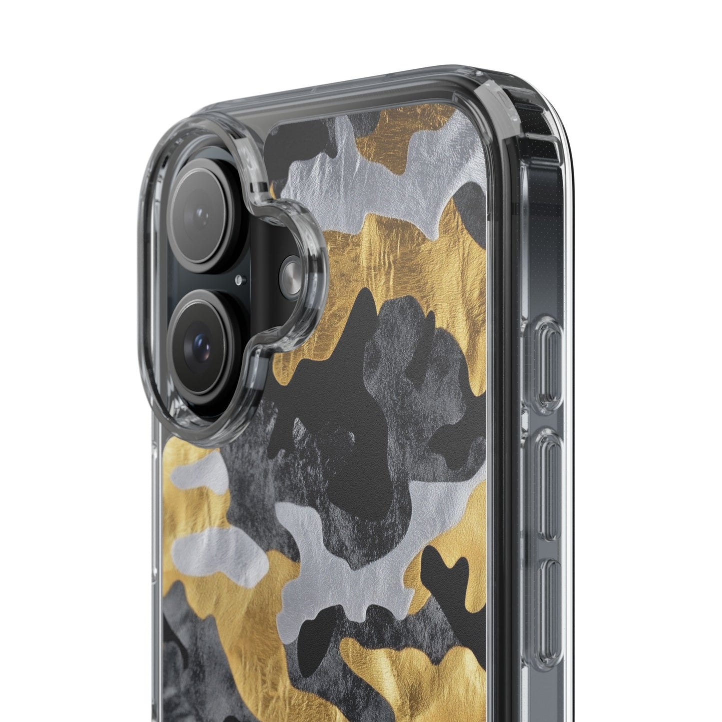 Metallic Gold Camo Clear Phone Case - Stylish Phone Cover