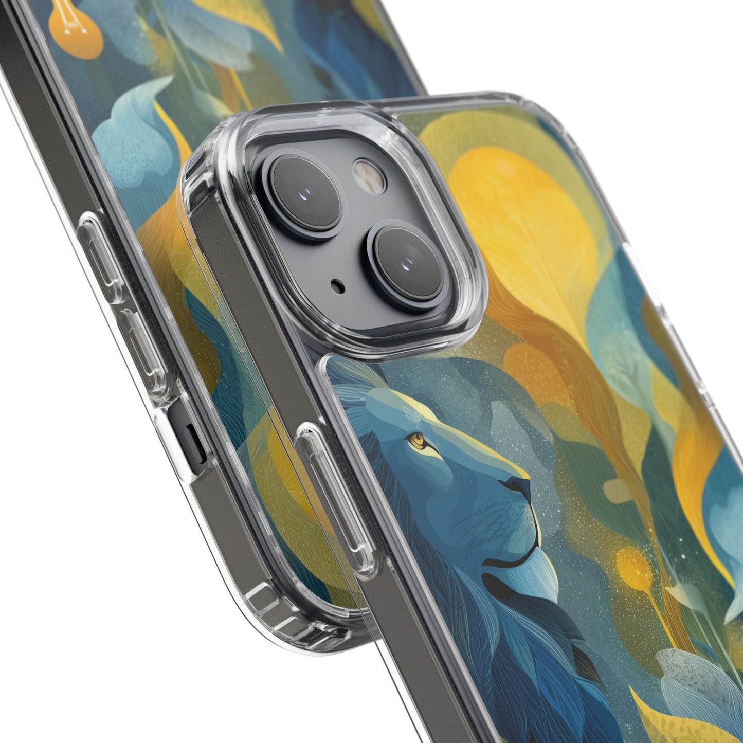 Artistic Lion Design Clear Phone Case | Nature-Inspired Protection for Animal Lovers