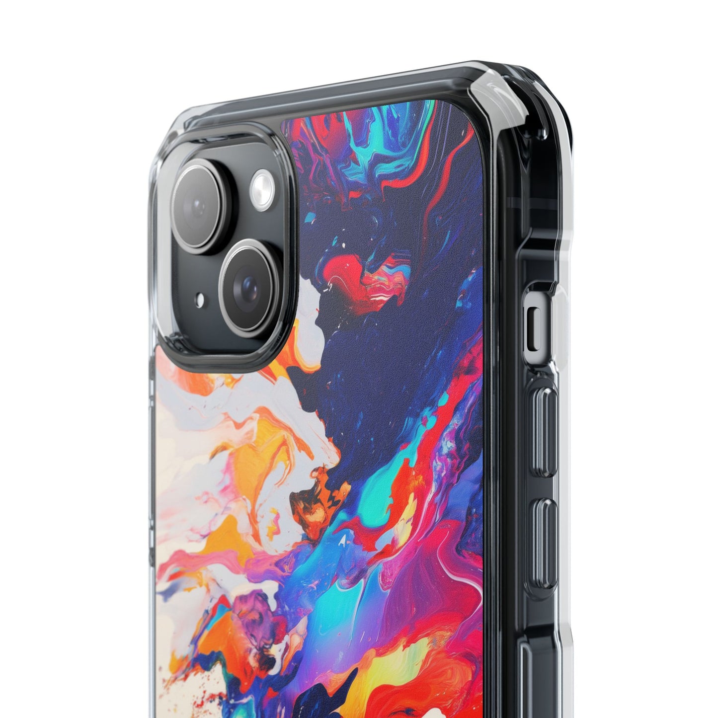 Vibrant Colorful Abstract Phone Case – Magnetic Clear Case for Bold & Stylish Protection