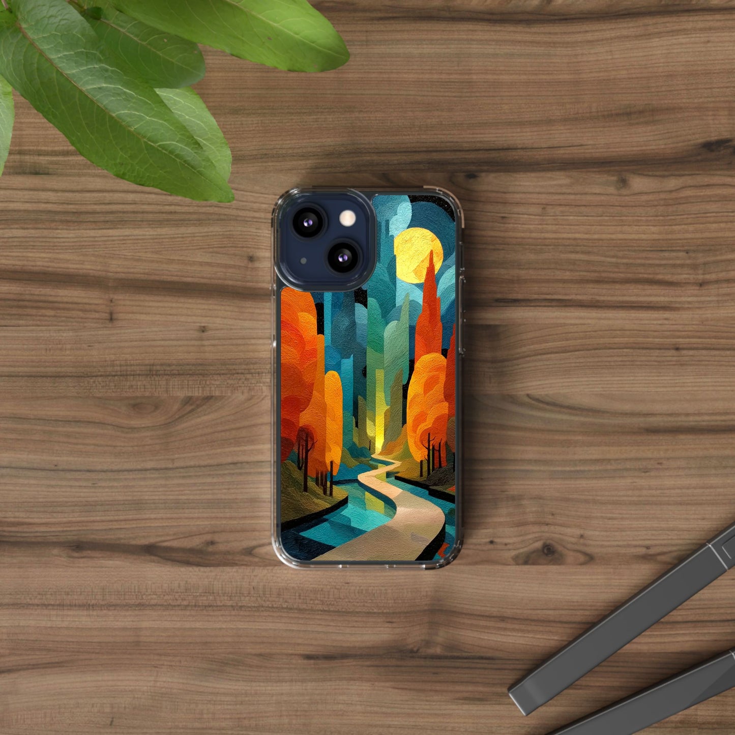 Vibrant Deep Art Landscape Phone Case - Clear Protective Cover for Nature Lovers