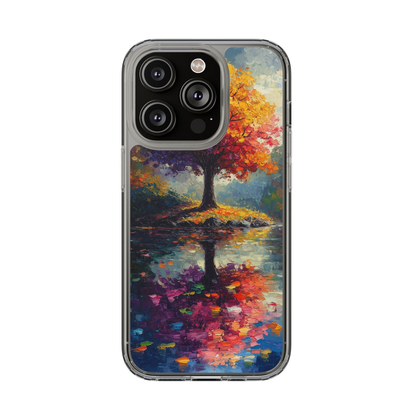Autumn Landscape Phone Case - Clear Case with Vibrant Tree Design