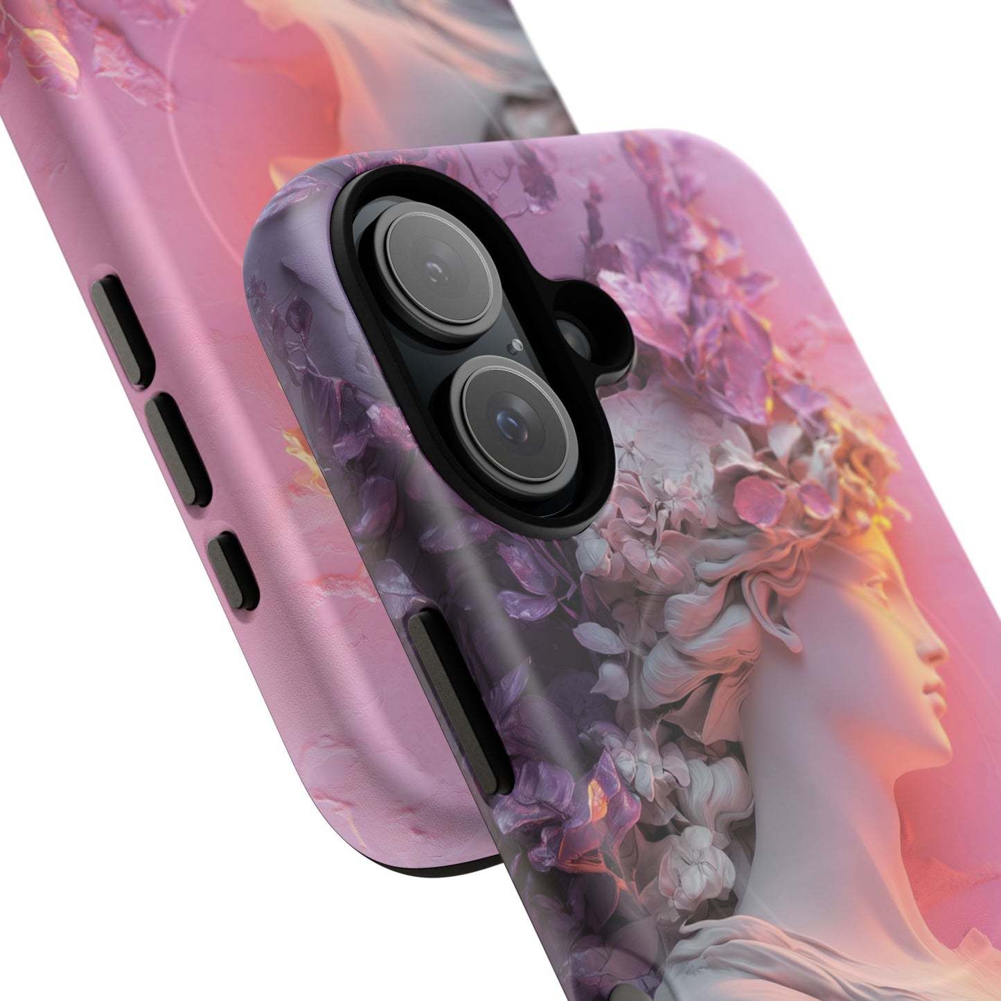 Elegant Floral Tough Magnetic Case for iPhone - Aesthetic Protection