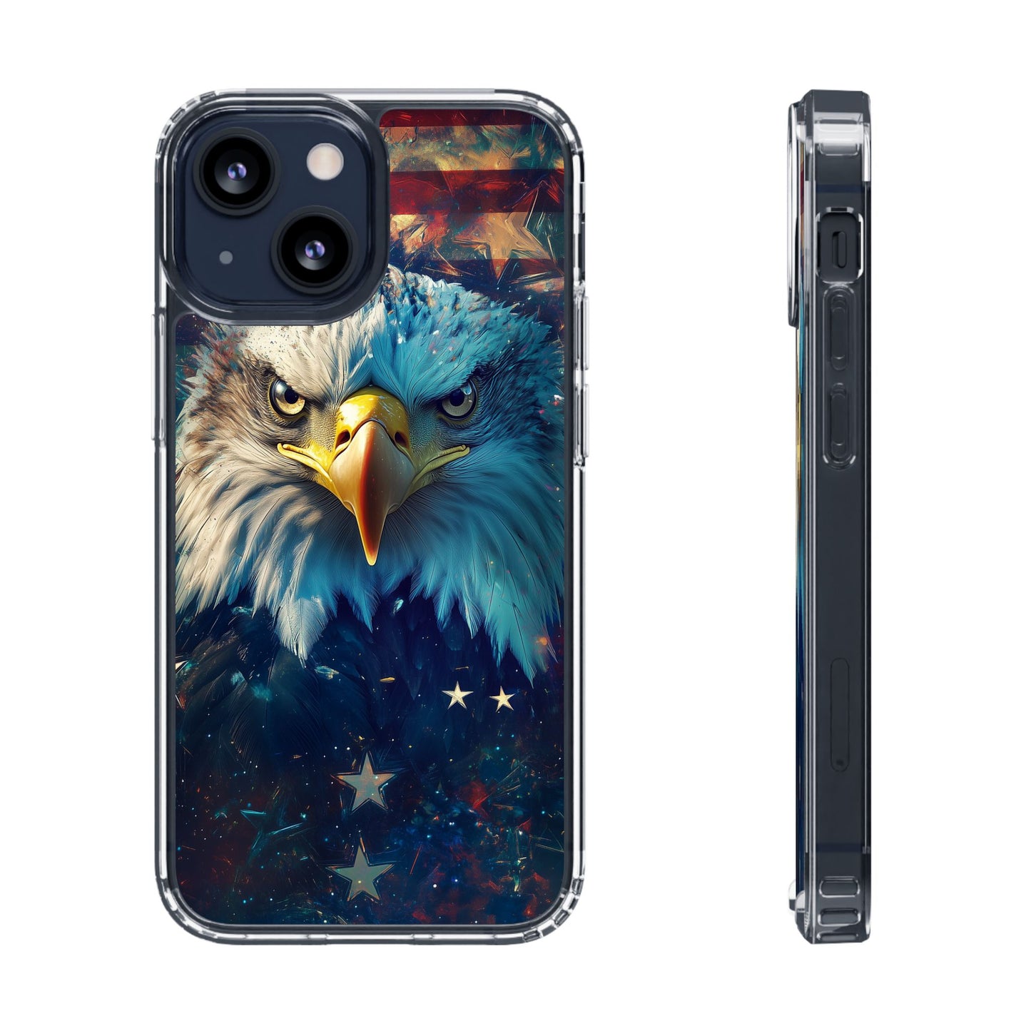 USA Eagle Design Clear Phone Case - Patriotic and Stylish