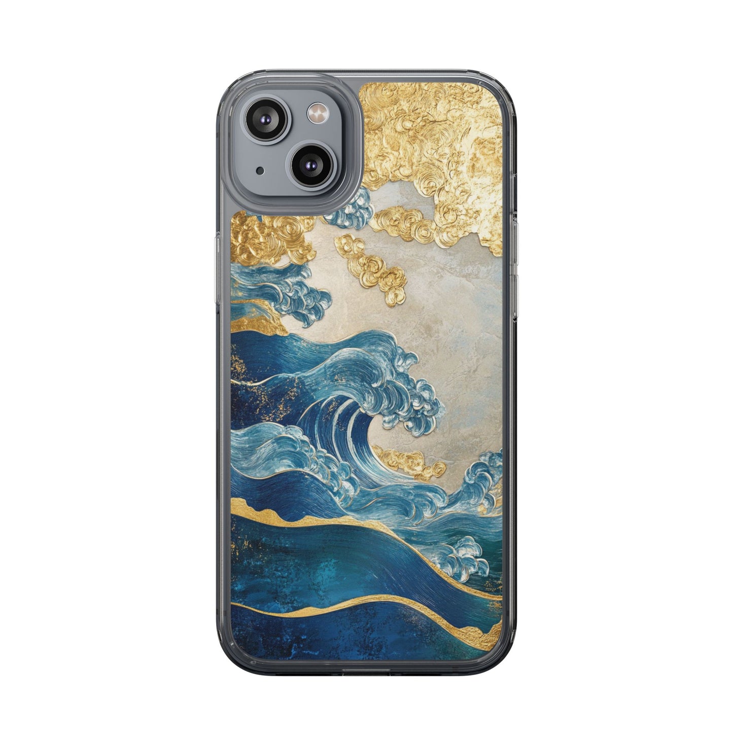Golden Wave Clear Case - Stylish and Protective iPhone Cover