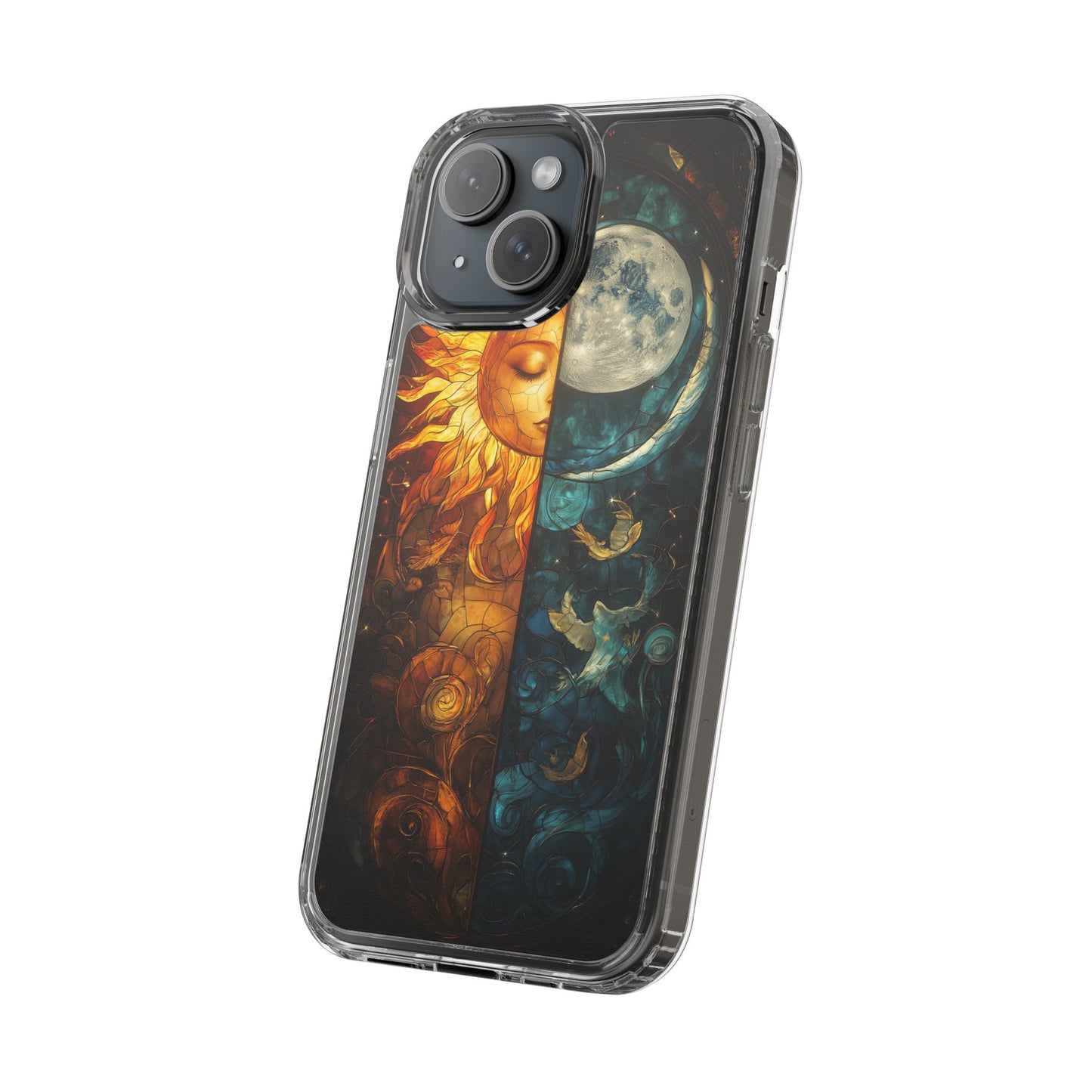 Celestial Sun and Moon Clear iPhone Case