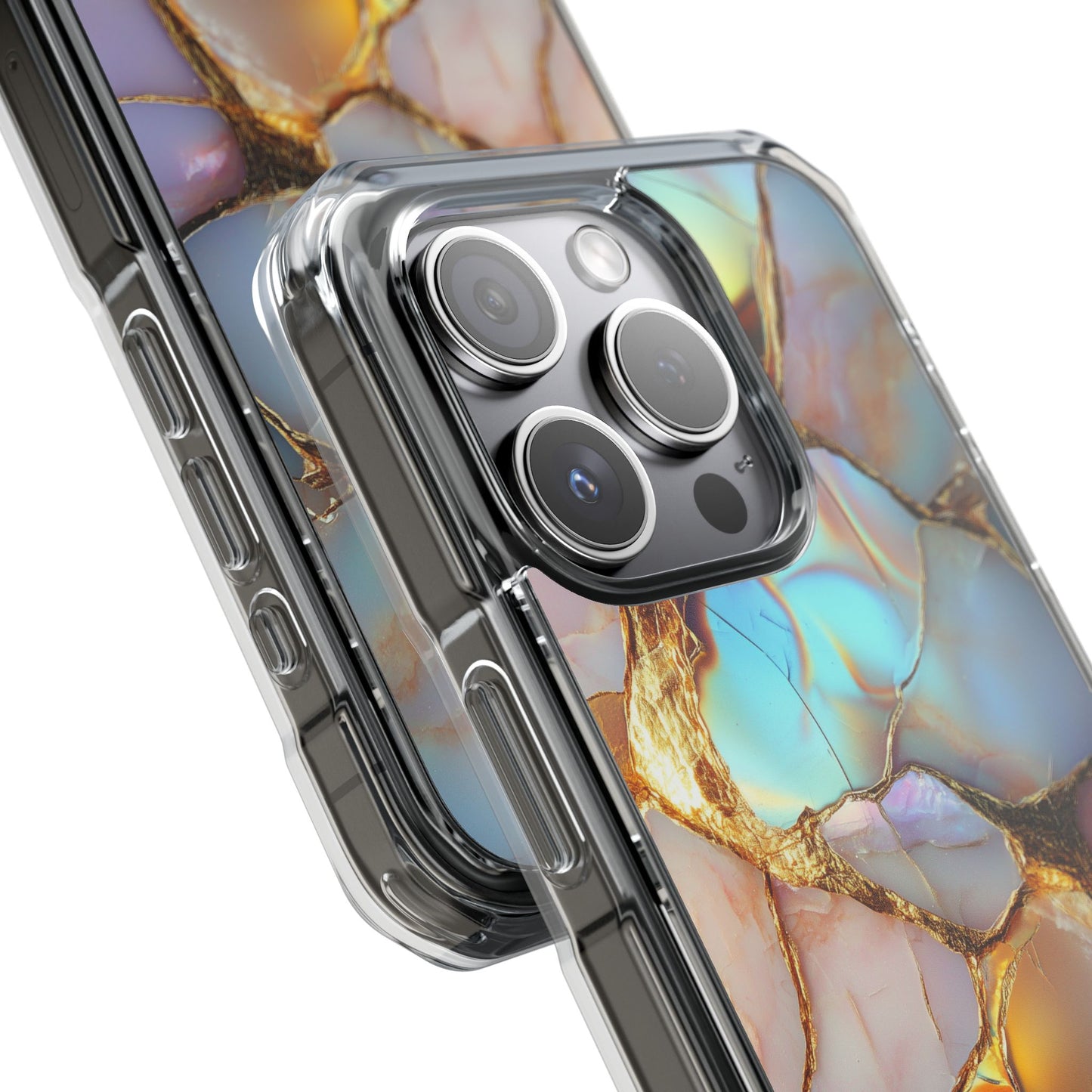Elegant Iridescent Gold Marble iPhone Case