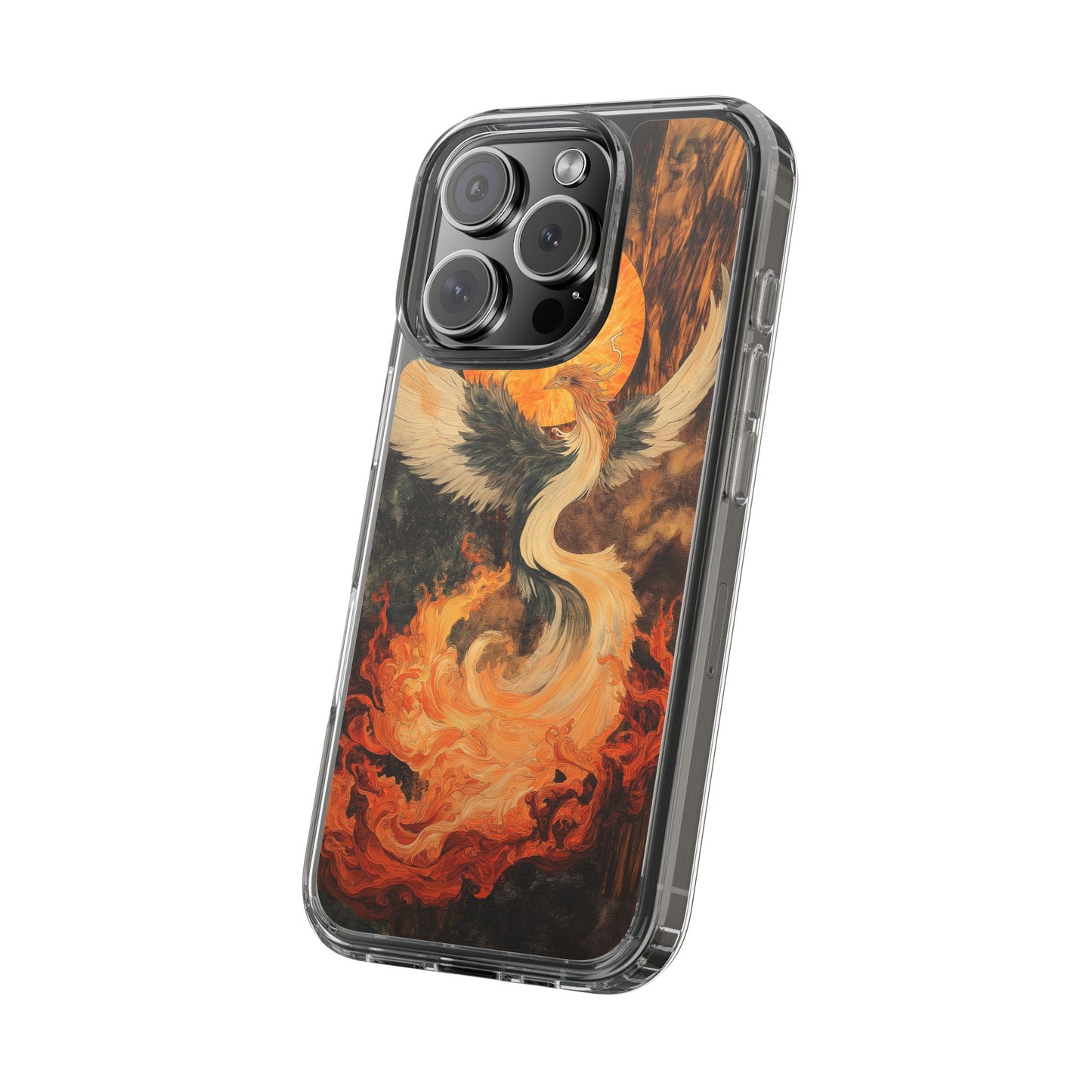 Phoenix Fire Clear iPhone Case - Artistic Protection for Creative Souls